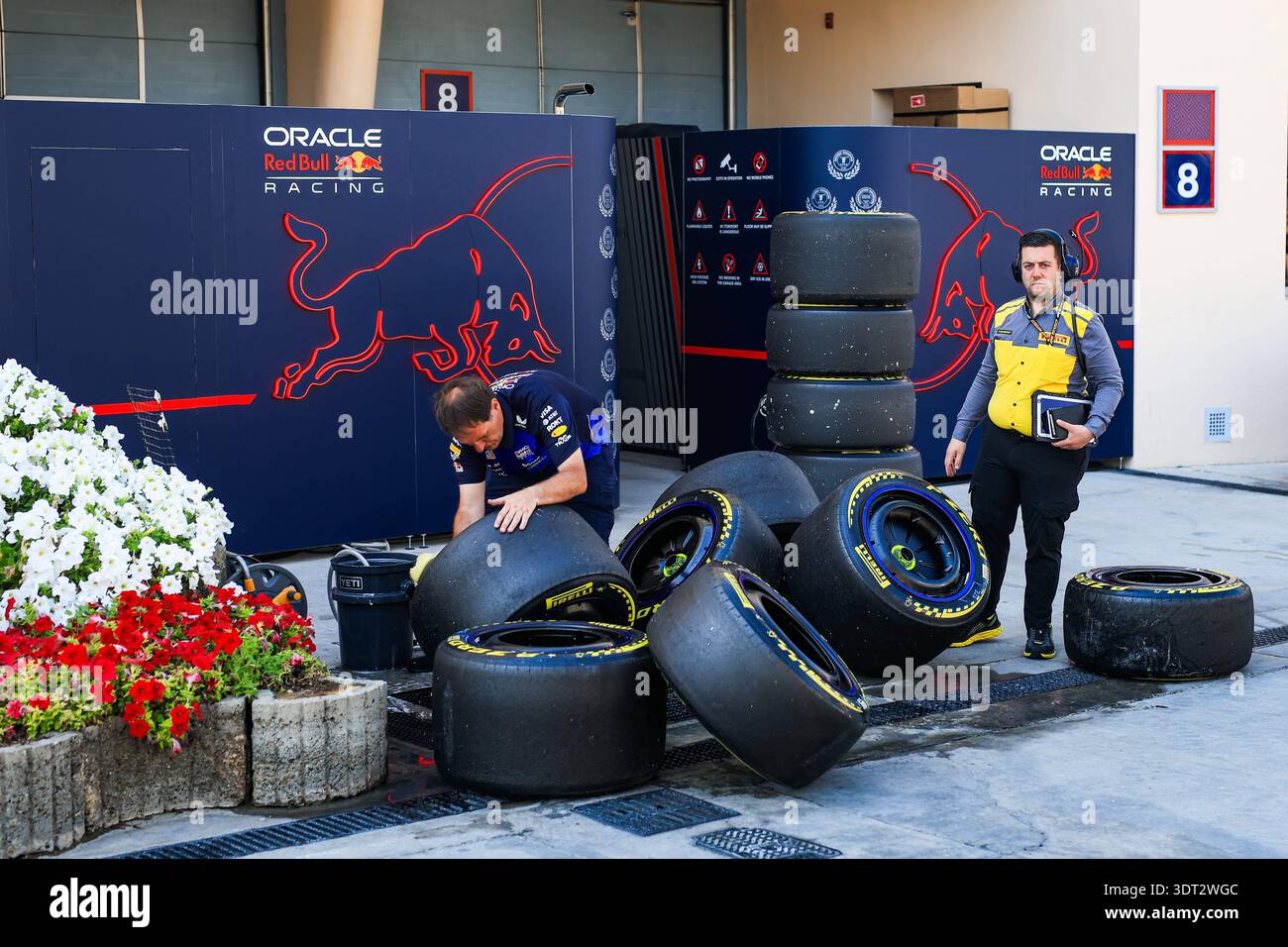 Pirelli tyres at Red Bull Racing during the Formula 1 Aramco pre-season ...