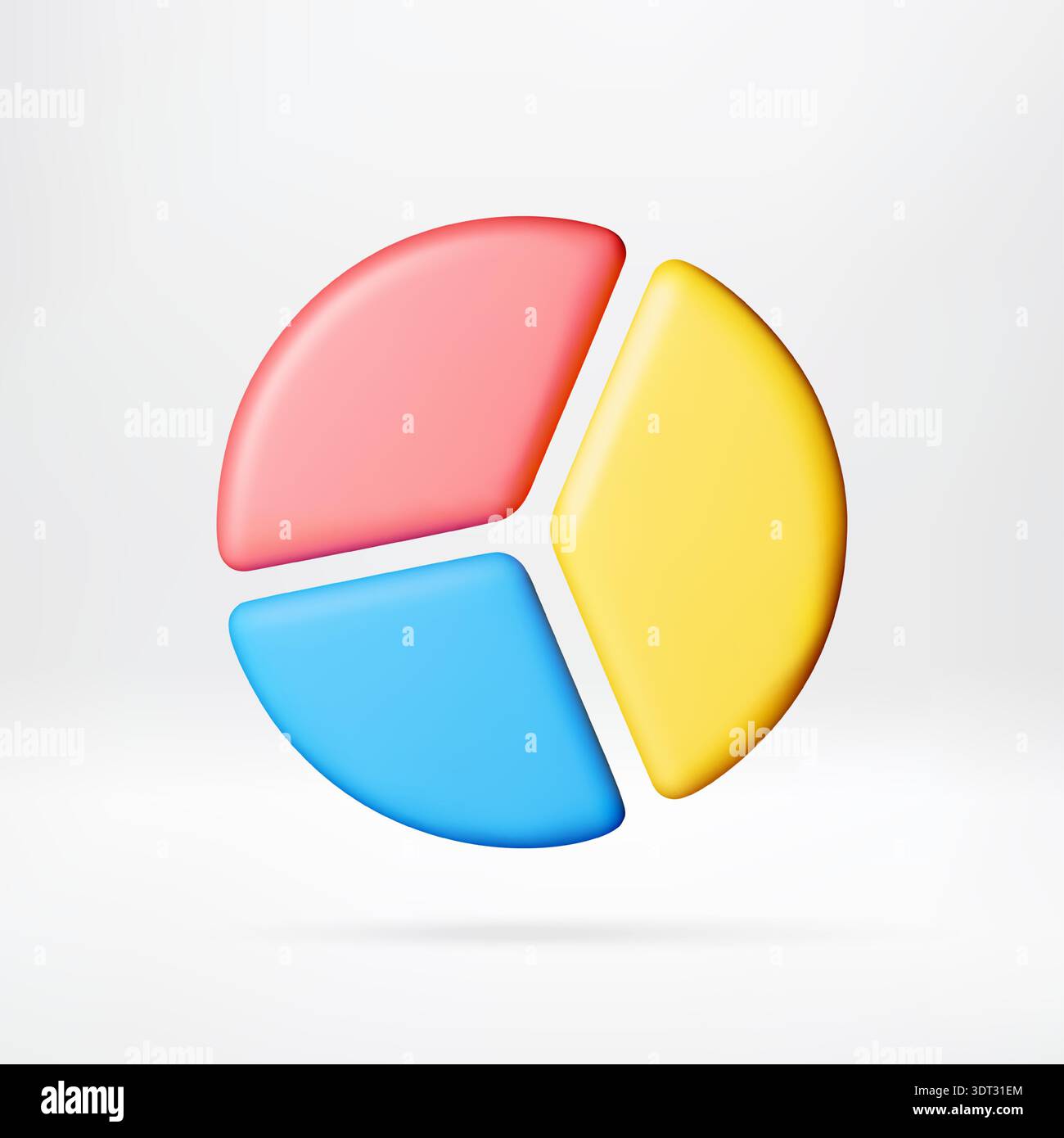 3d cartoon colorful pie chart diagram Stock Vector