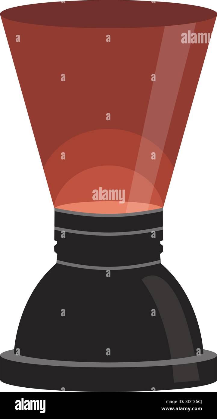 Stylized table lamp with a brown shade and dark base in a simple flat design Stock Vector