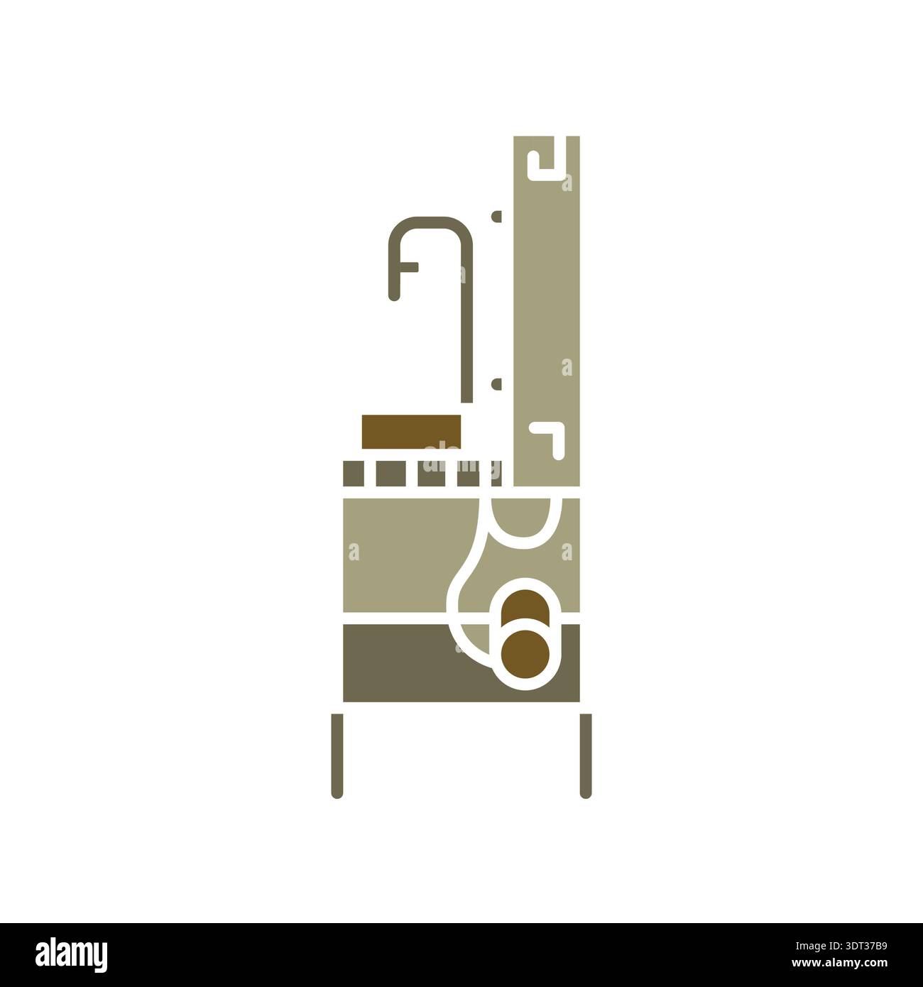olive filling color flat icon. Vector isolated element. Editable stroke. Stock Vector