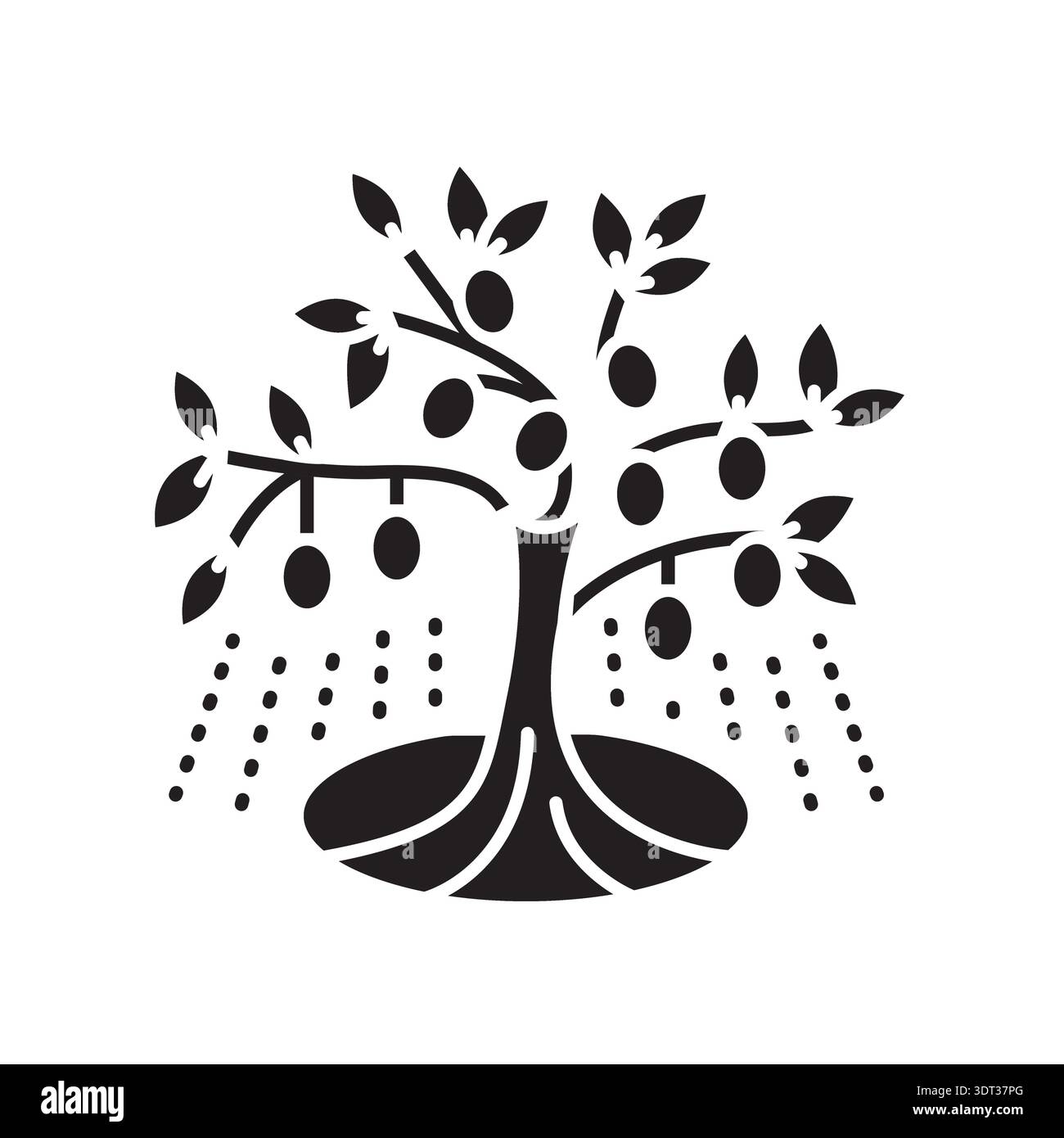 olive irrigation  color flat  icon. Vector isolated element. Editable stroke. Stock Vector
