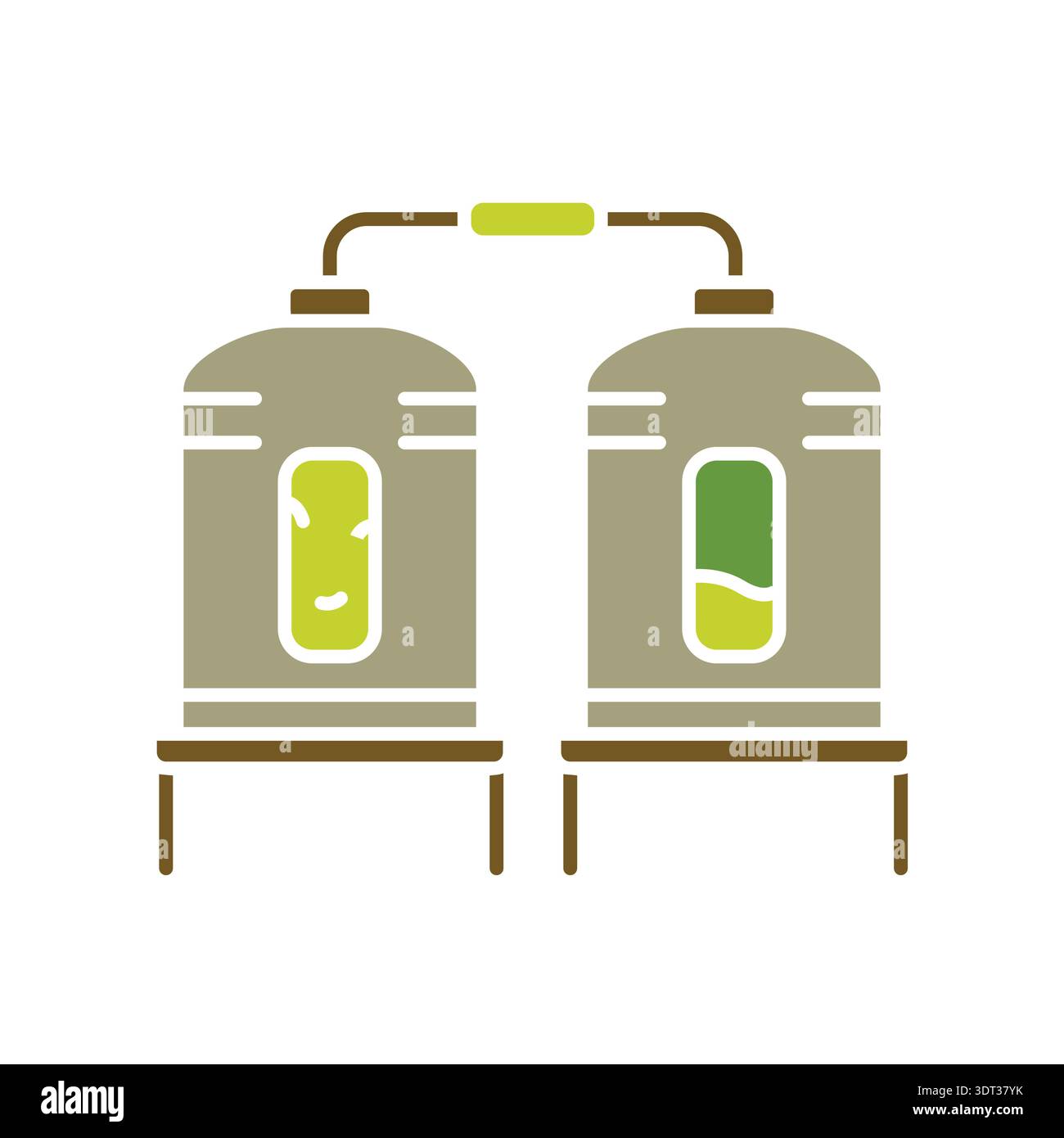 olive refining color flat icon. Vector isolated element. Editable stroke. Stock Vector