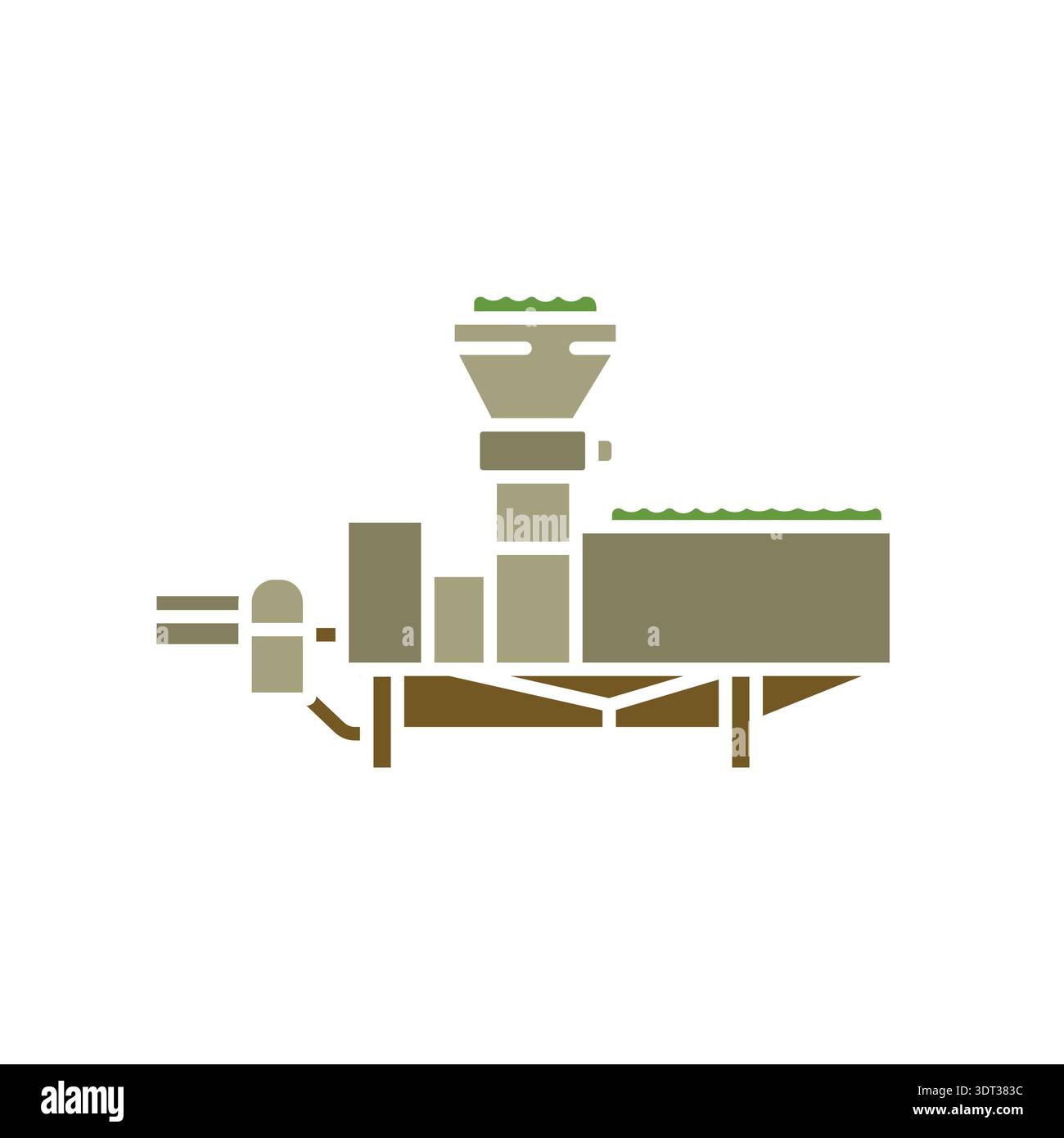 olive crushing color flat icon. Vector isolated element. Editable stroke. Stock Vector