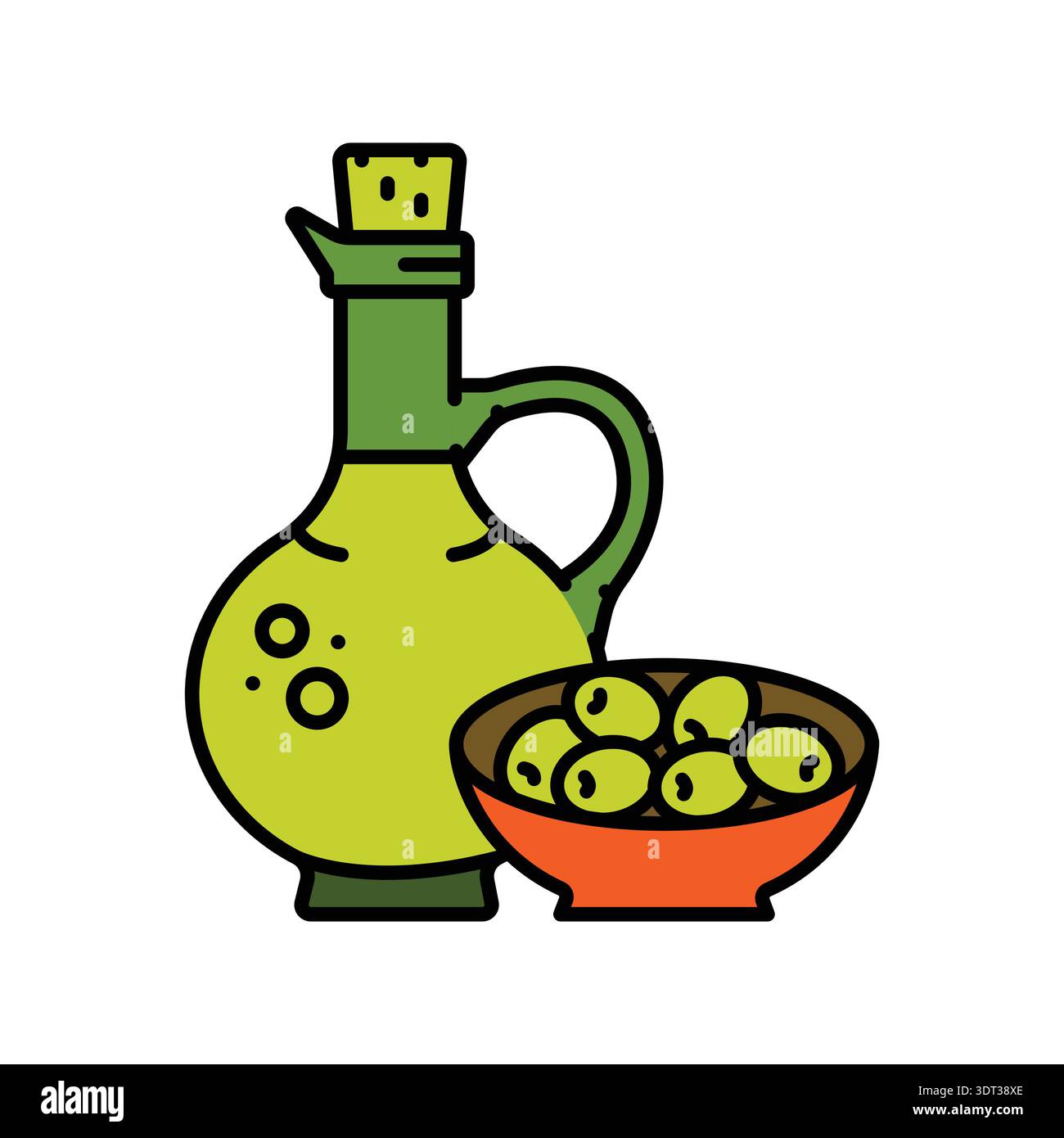 olive oil color line icon. Vector isolated element. Editable stroke. Stock Vector
