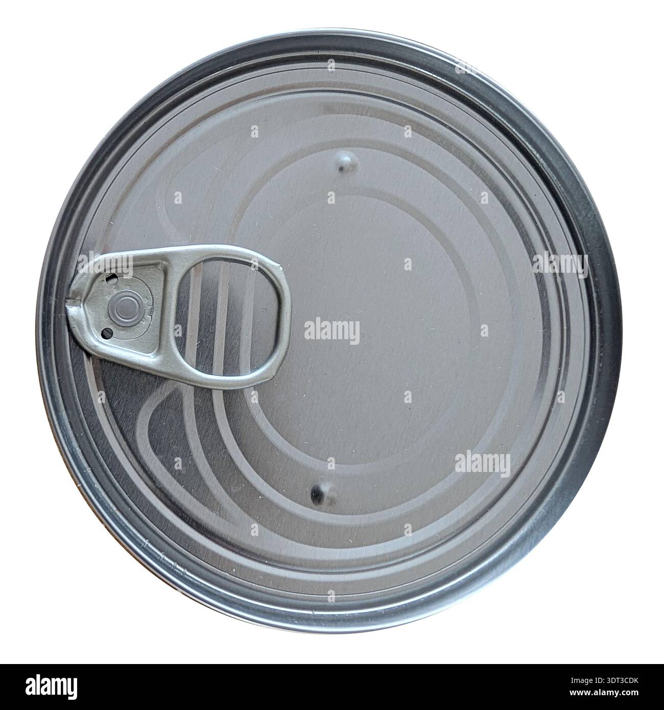 directly above view of can of tinned food Stock Photo