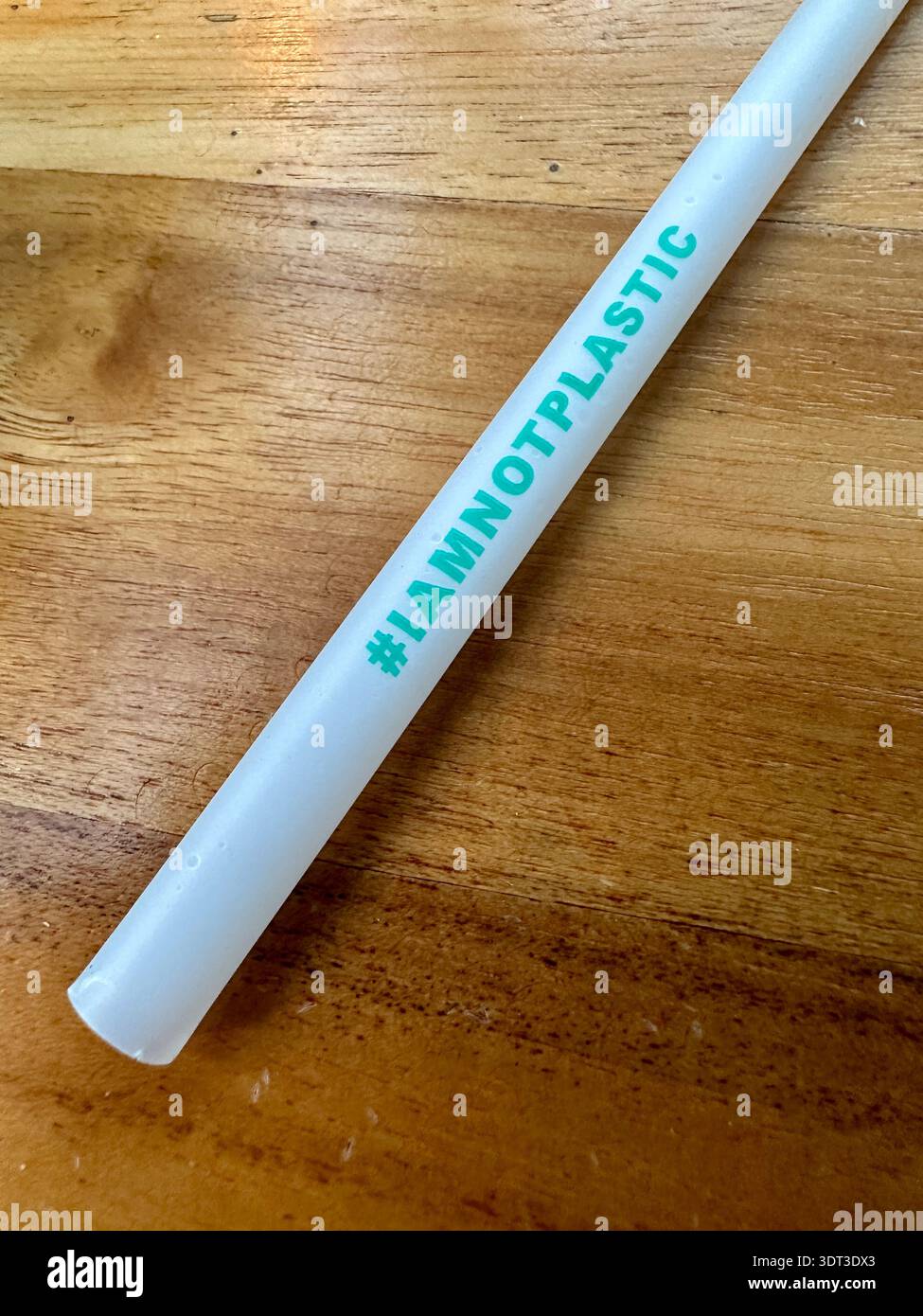 I am not plastic drinking straw - Smartphone Captured Stock Image