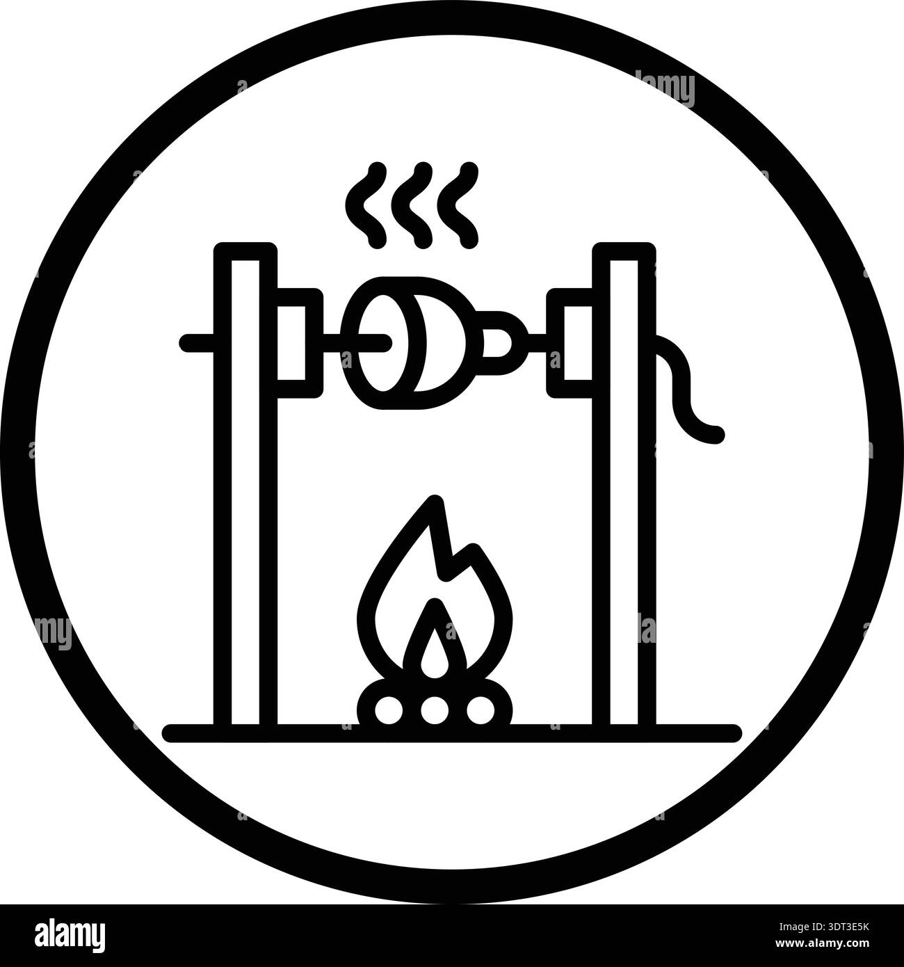 Medieval fire roasting Vector Icon Design Illustration Stock Vector