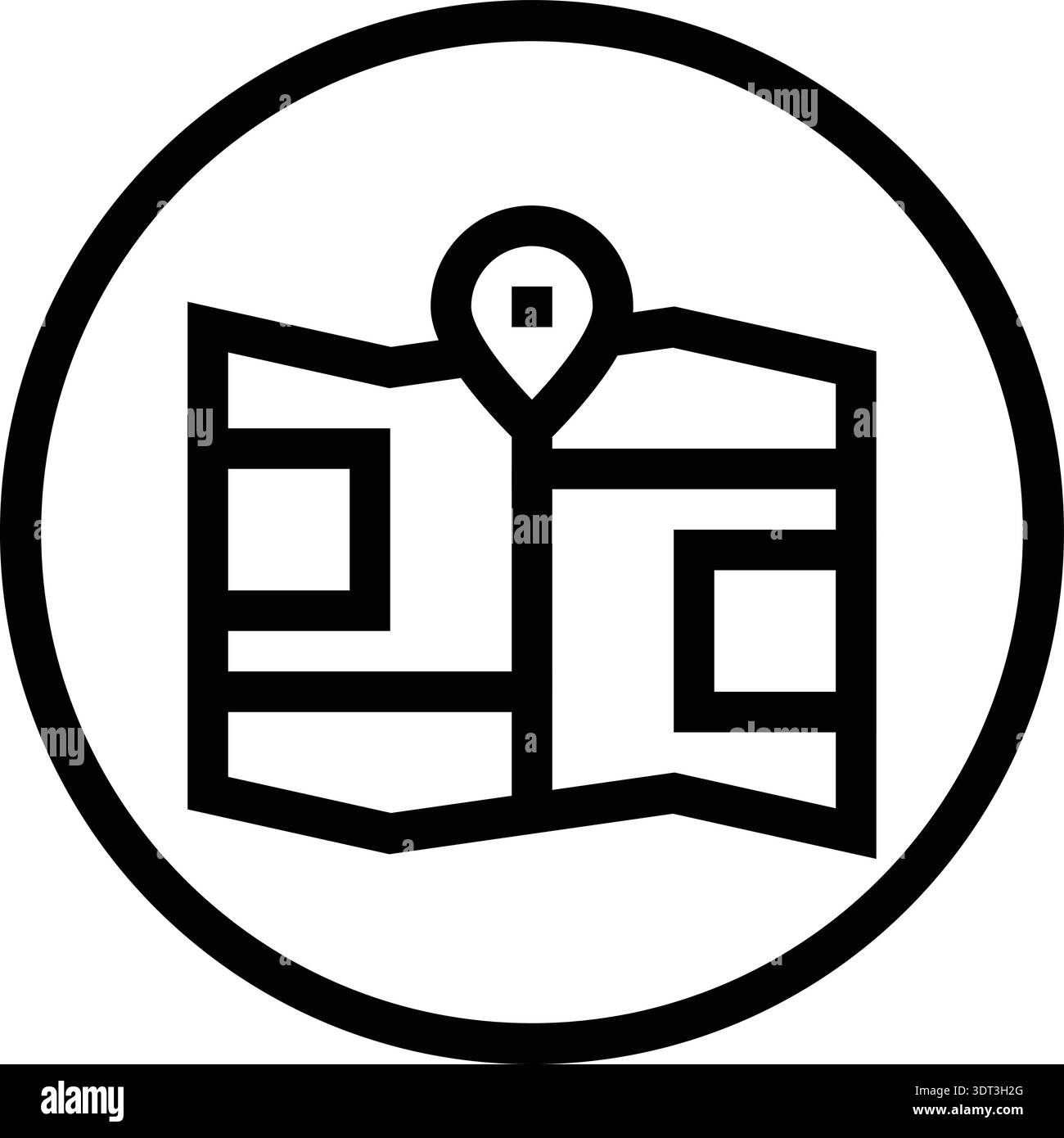 Tri Folded Map Vector Icon Design Illustration Stock Vector