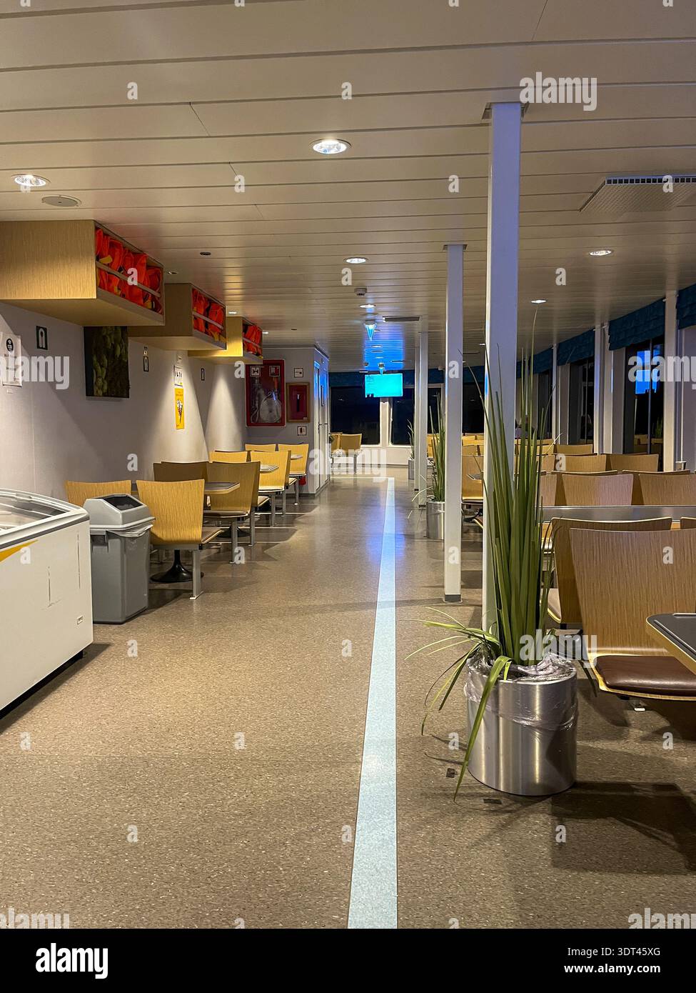 Passenger ferry interior on route Hansnes to Vannareid in Northern Norway - Smartphone Captured Stock Image