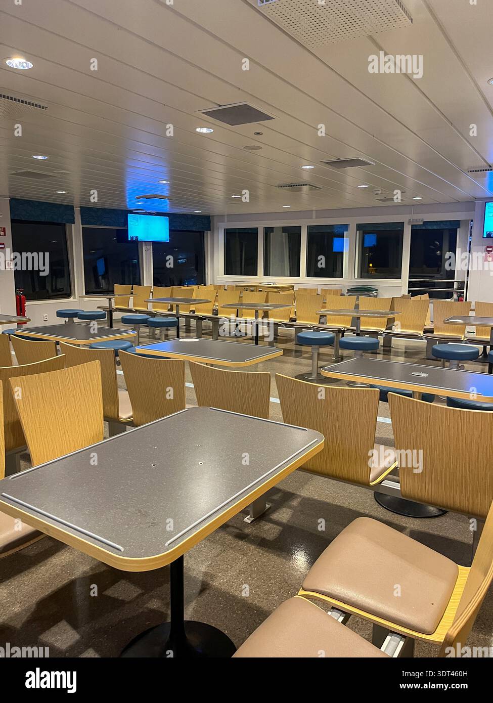 Passenger ferry interior on route Hansnes to Vannareid in Northern Norway - Smartphone Captured Stock Image