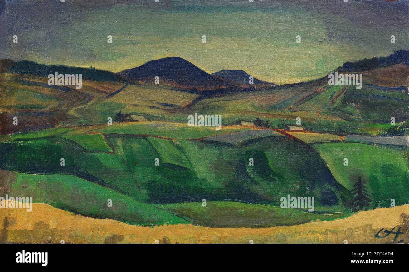 Karl Christian Ludwig Hofer, auch Carl Hofer (geb. 11. Oktober 1878, gest. 3. April 1955), deutscher Maler des Expressionismus und des expressiven Realismus. Hier sein Werk Berglandschaft, mountain landscape (1930s), Gem?lde, Reproduktion des Gem?ldes, Originalzustand, Kunstwerk, Historisch Stock Photo