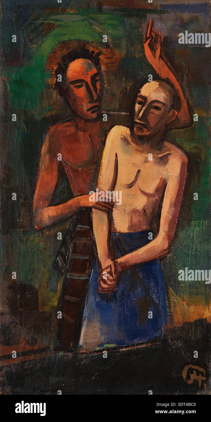 Karl Christian Ludwig Hofer, auch Carl Hofer (geb. 11. Oktober 1878, gest. 3. April 1955), deutscher Maler des Expressionismus und des expressiven Realismus. Hier sein Werk Zwei M?nner, Two Men (1925), Gem?lde, Reproduktion des Gem?ldes, Originalzustand, Kunstwerk, Historisch Stock Photo