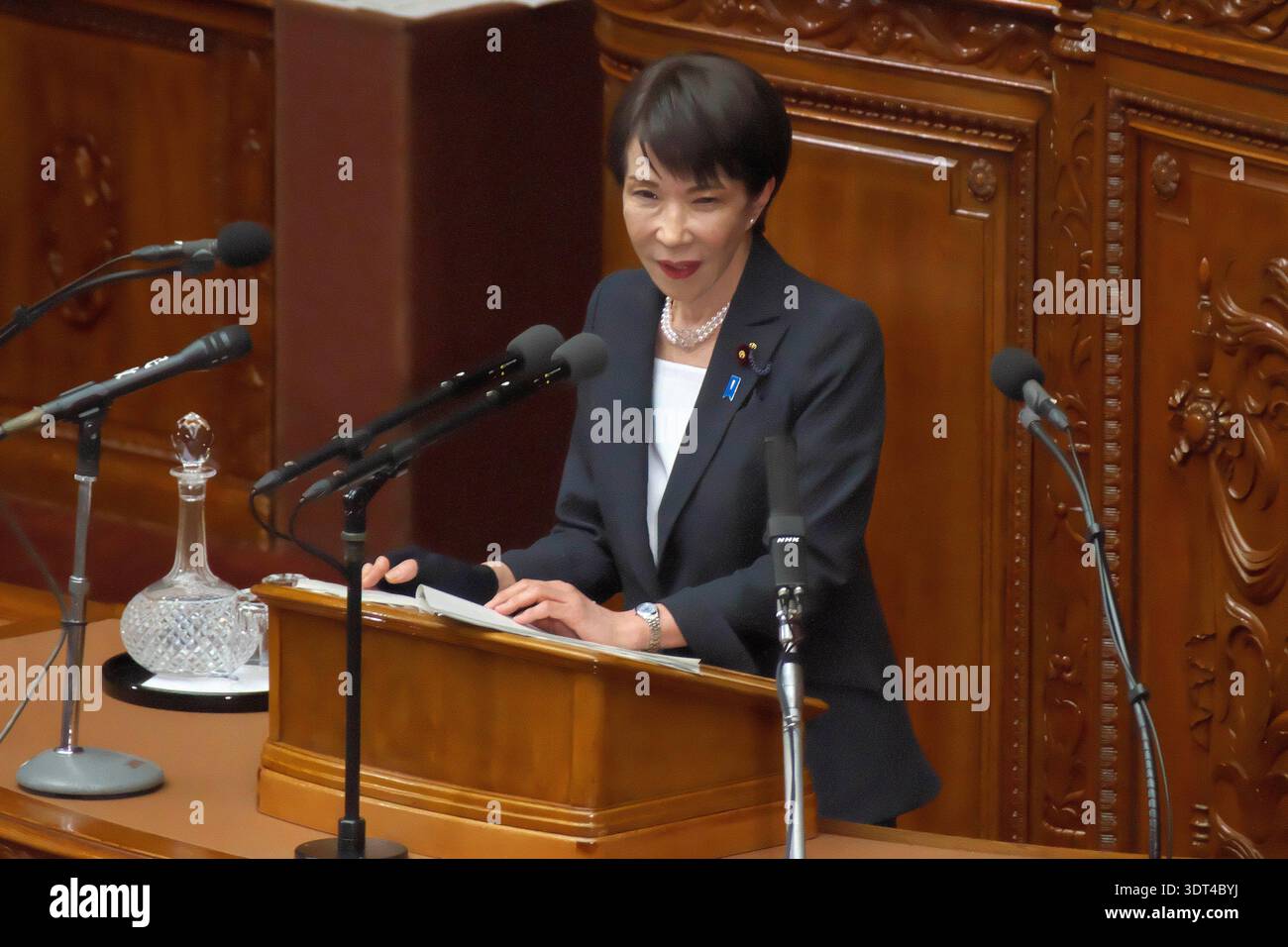 Sanae Takaichi während der Plenarsitzung des Unterhauses im Parlamentsgebäude. Tokio, 20.02.2026 Stock Photo