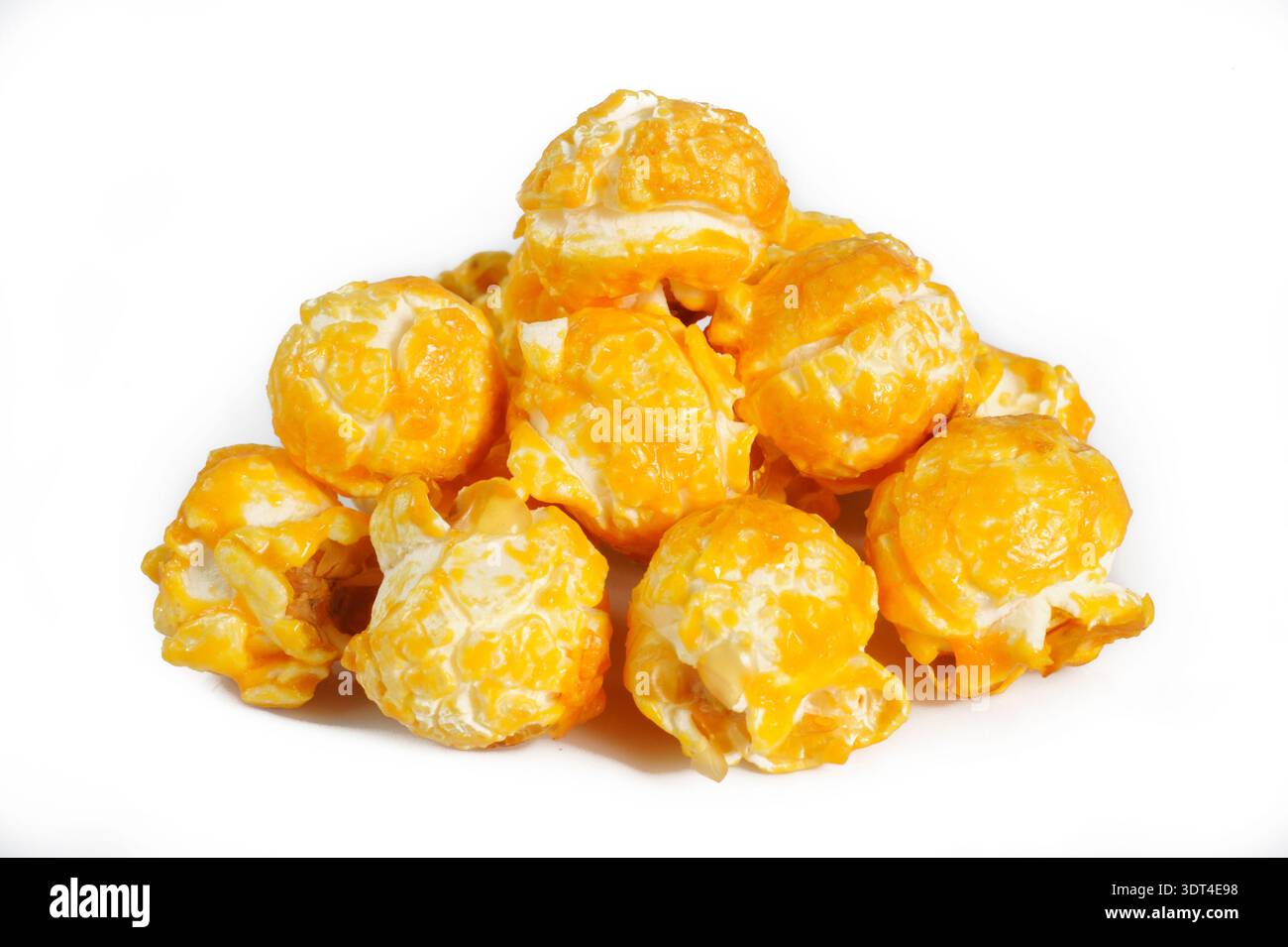 Cheese Popcorn on white background Stock Photo