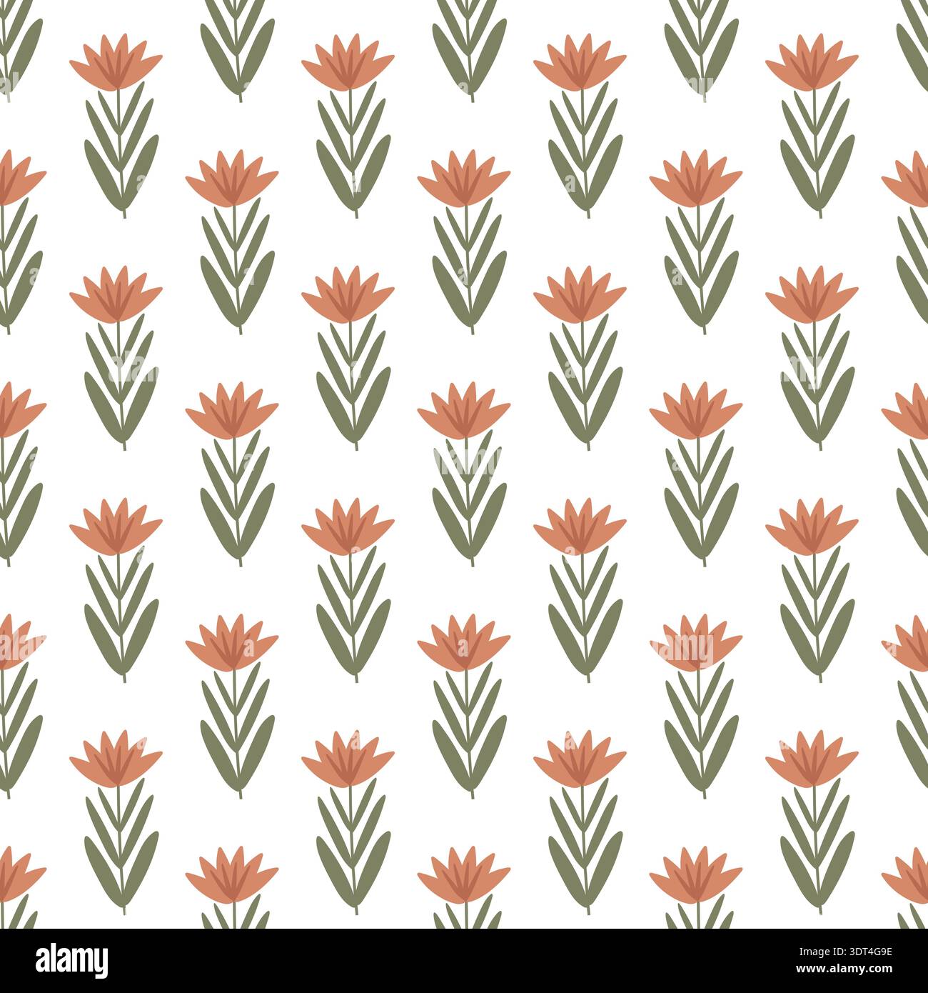 seamless botanical pattern with flowers Stock Vector