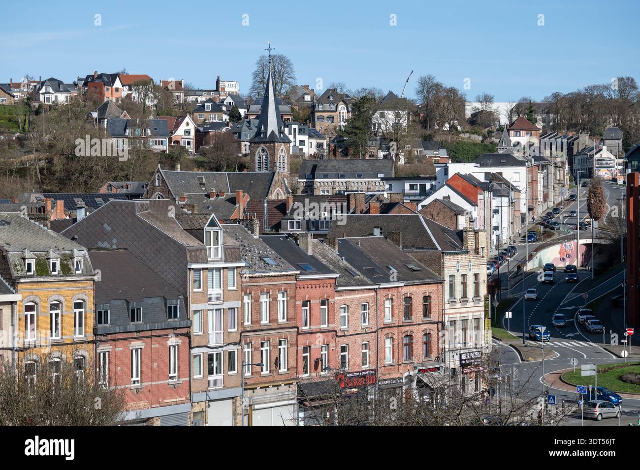 Wide elevated view over the northern part of the city of Namur (ville de Namur / stad Namen). Namur, Belgium 18 FEB 2026 Photo Werner Lerooy. Stock Photo