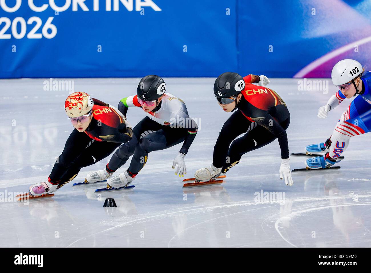 Jing Ru Yang Jingru Yang of China and Courtney Sarault of Canada and Li Gong of ...