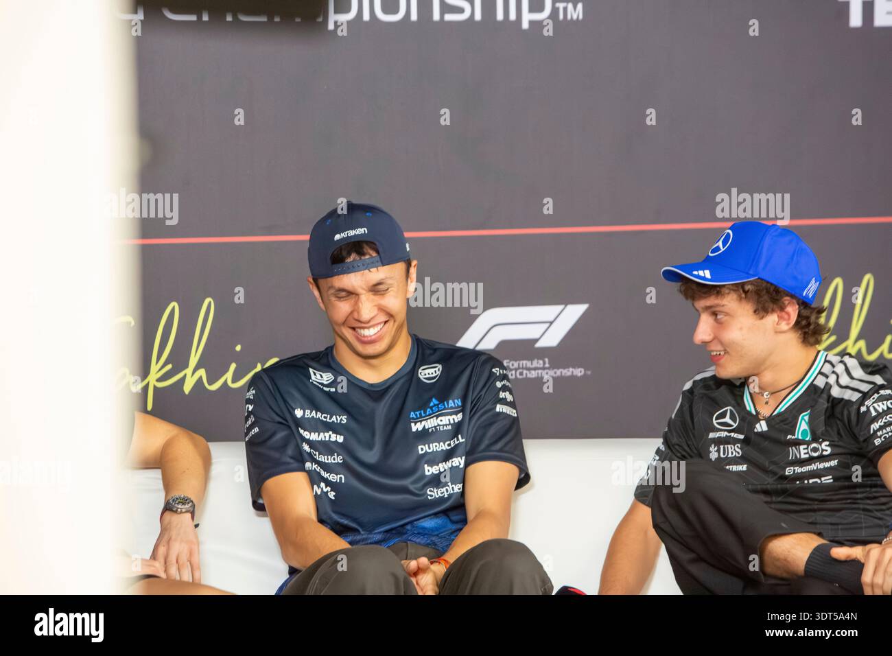 Isack Hadjar (Red Bull), Alex Albon (Williams), Kimi Antonelli ...