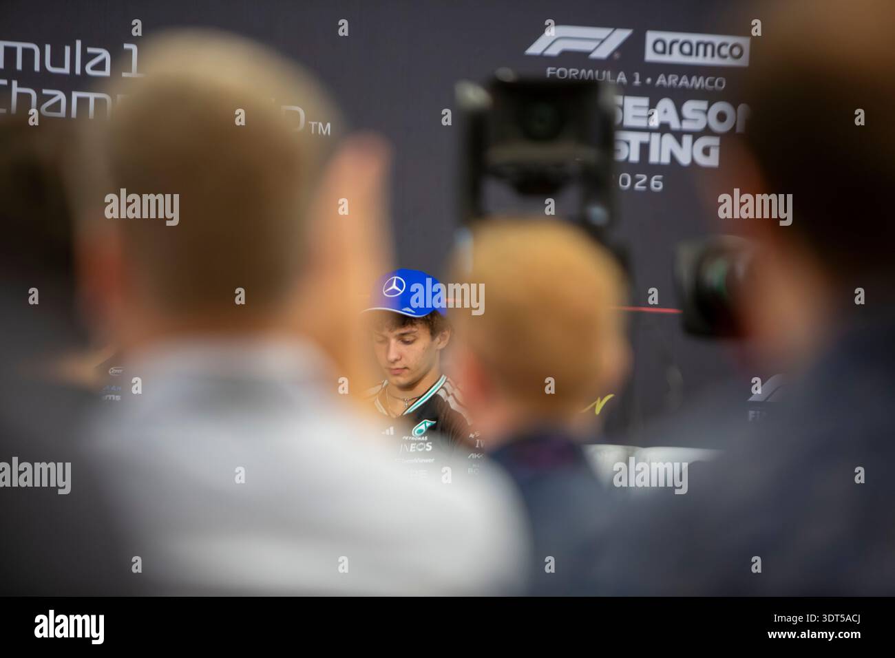 Kimi Antonelli (Mercedes) attend the press conference during Day 3 of ...