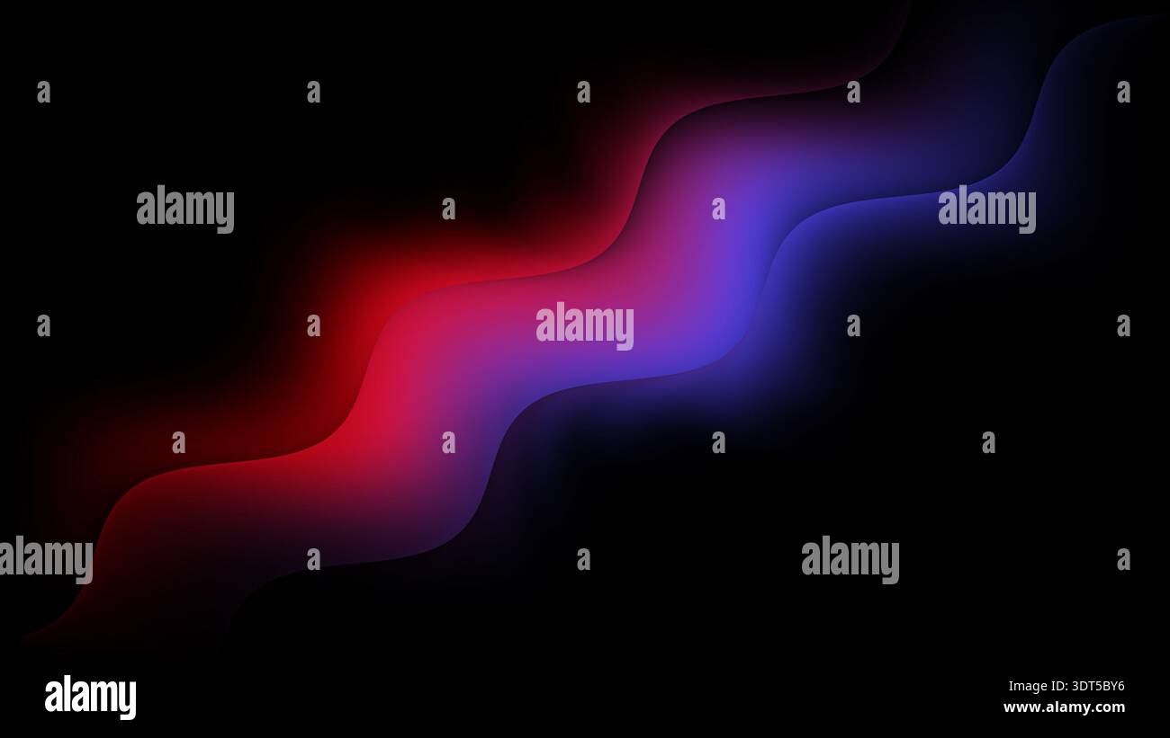 A wave pattern flows across a dark background. The colors red and blue ...