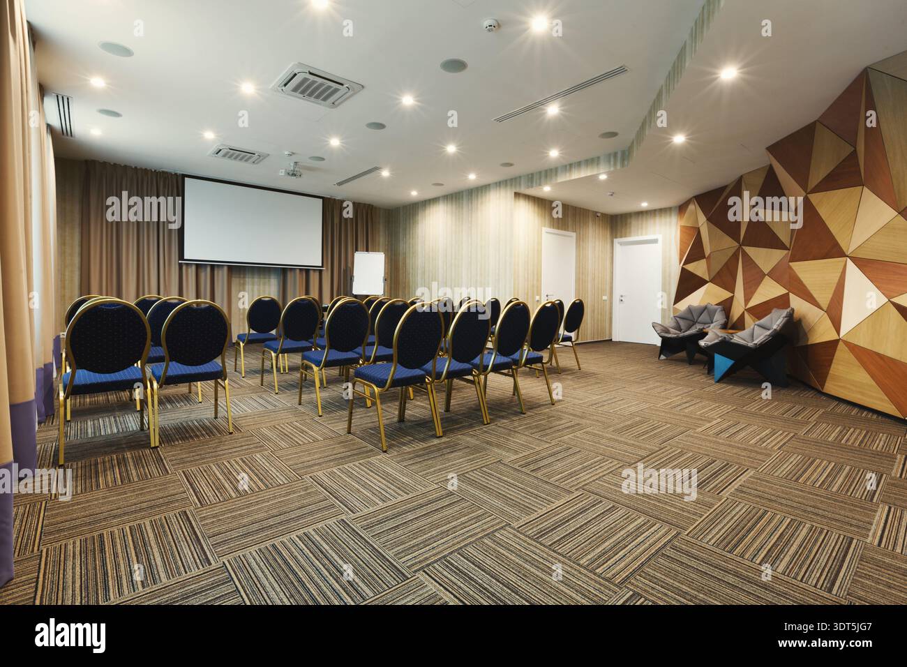 Collage Showing a Modern Meeting Room Setup for a Presentation or Event ...