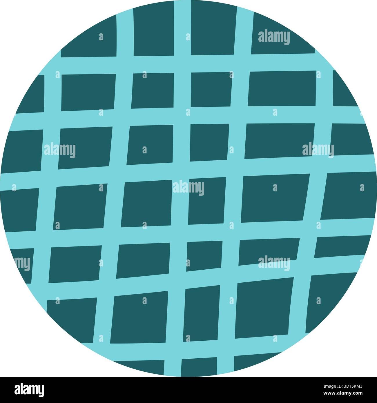 Circle filled with thick, hand-drawn lines that intersect perpendicularly and overlap. Stock Vector