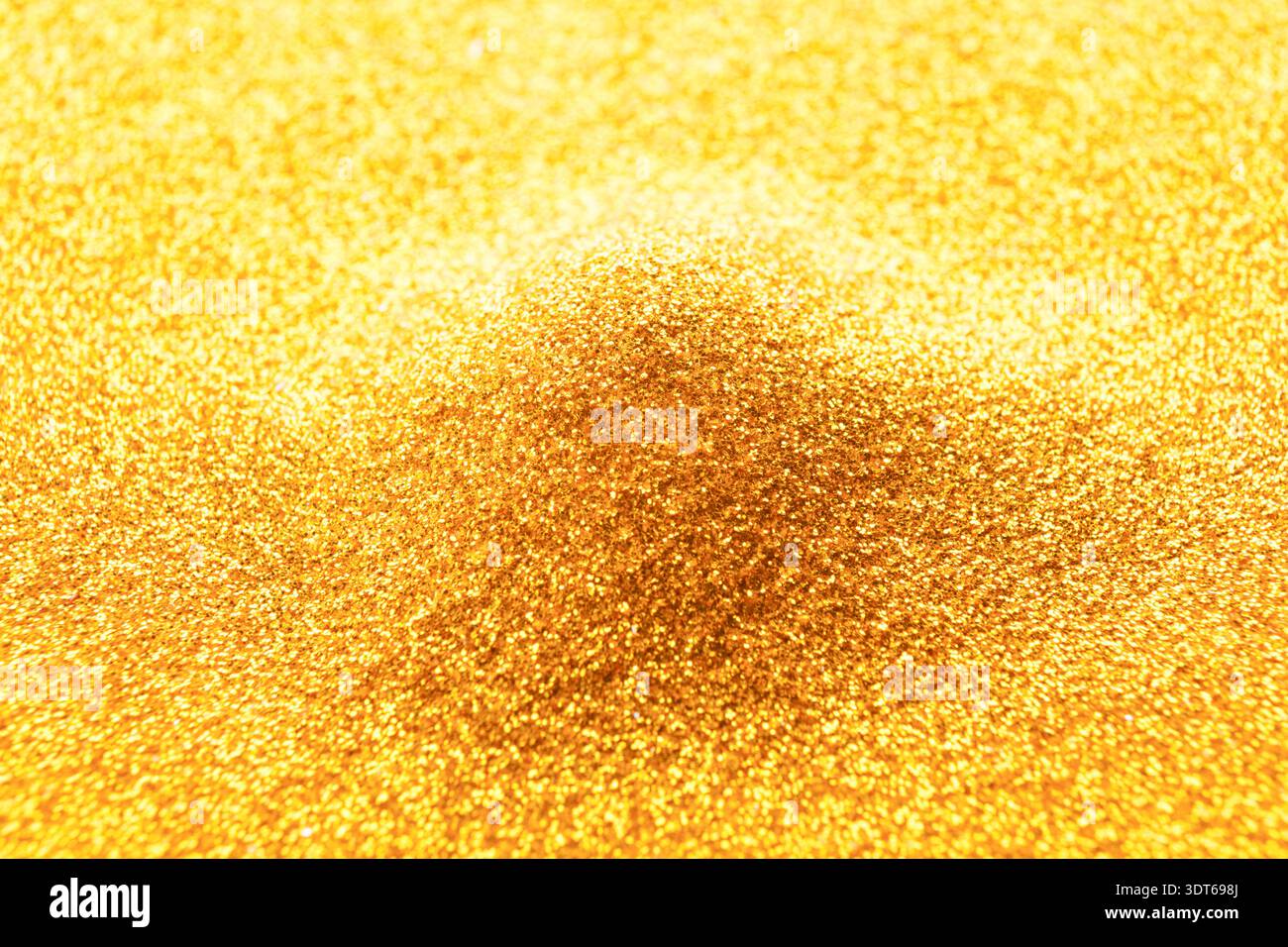 Collection of Golden Glitter Sparkles Arranged in a Mosaic Pattern Stock Photo