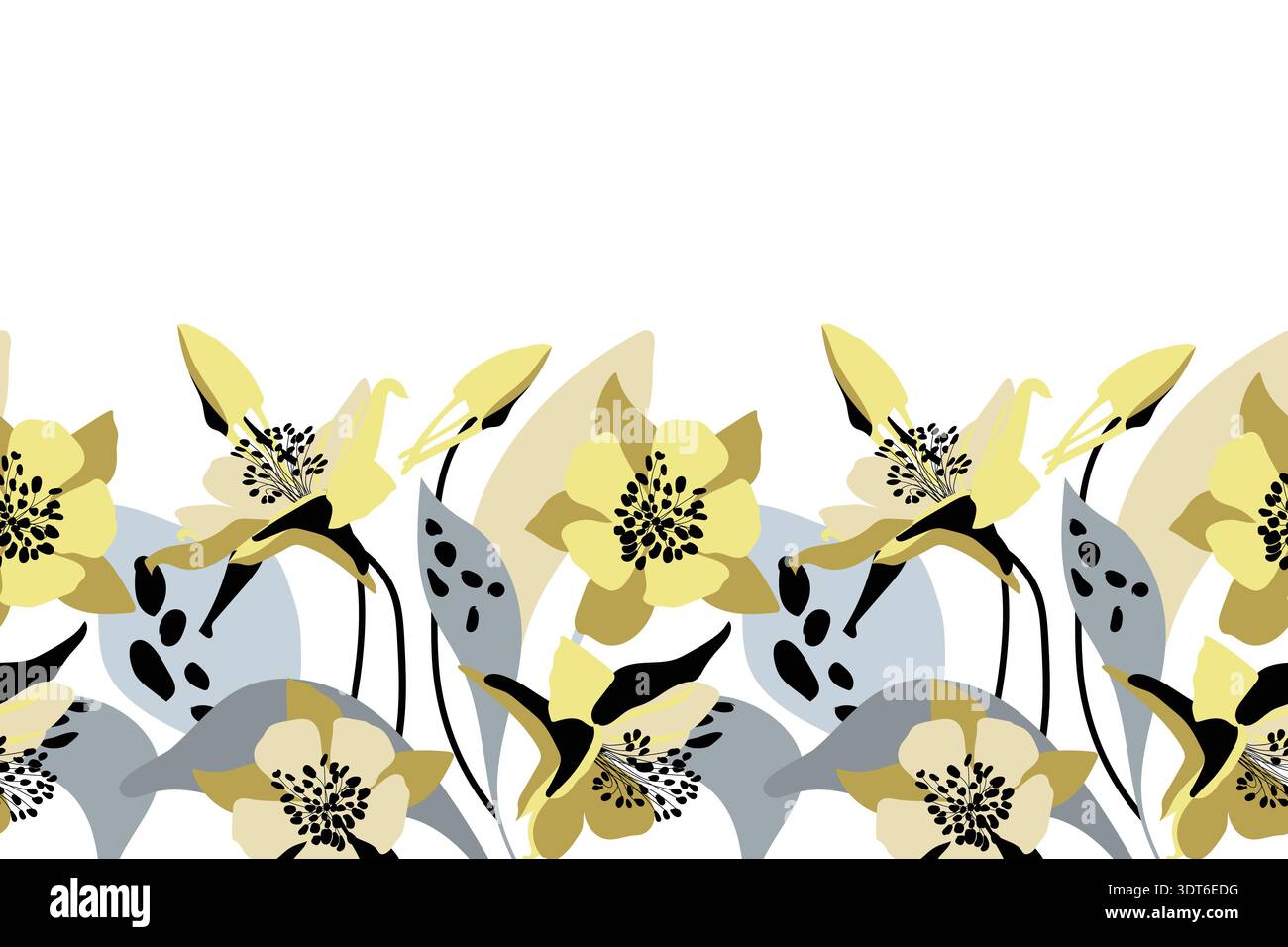 Vector floral seamless pattern, border Stock Vector