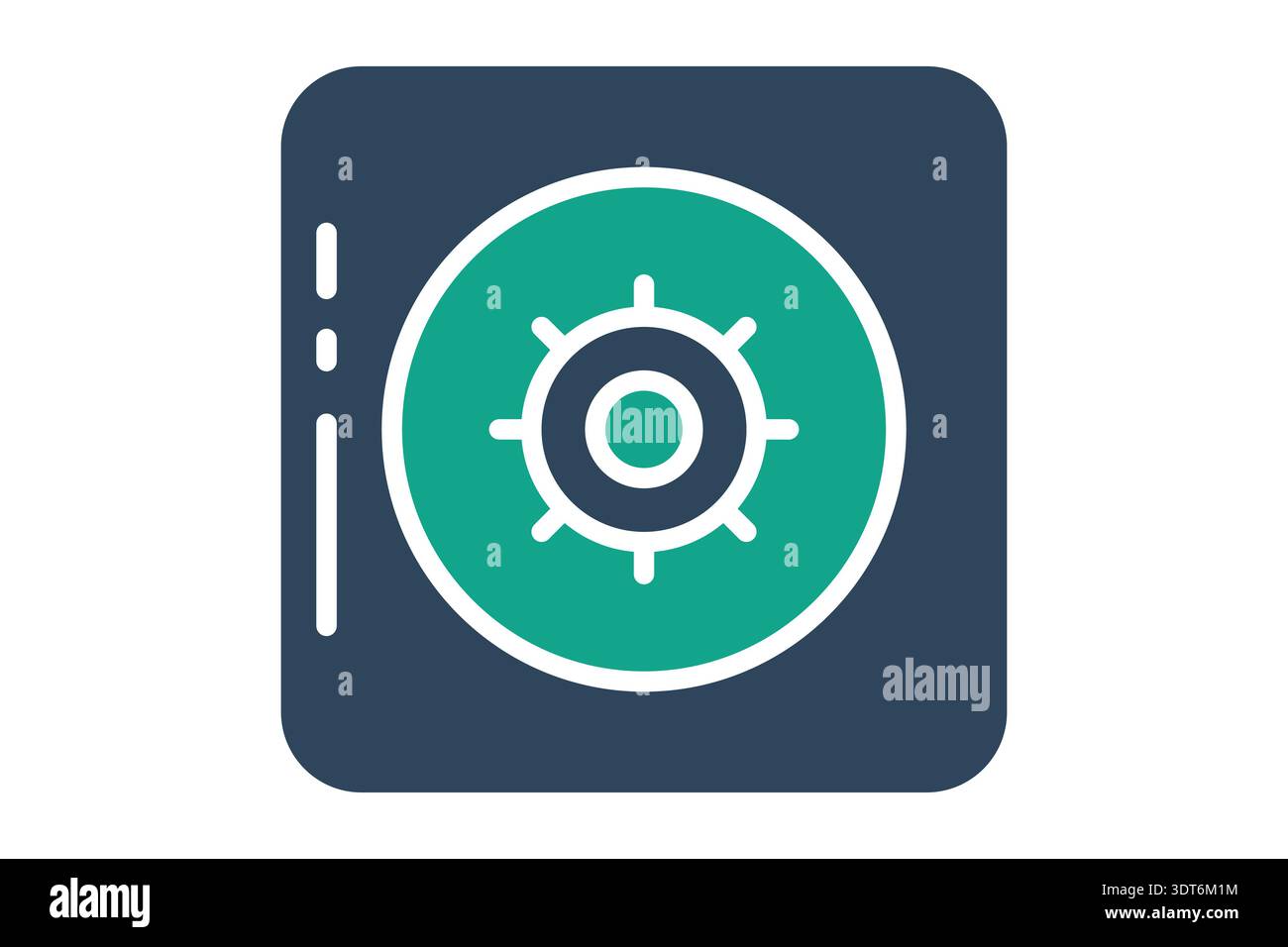 Vault solid icon. Icon related to bank. safe elements vector illustration Stock Vector