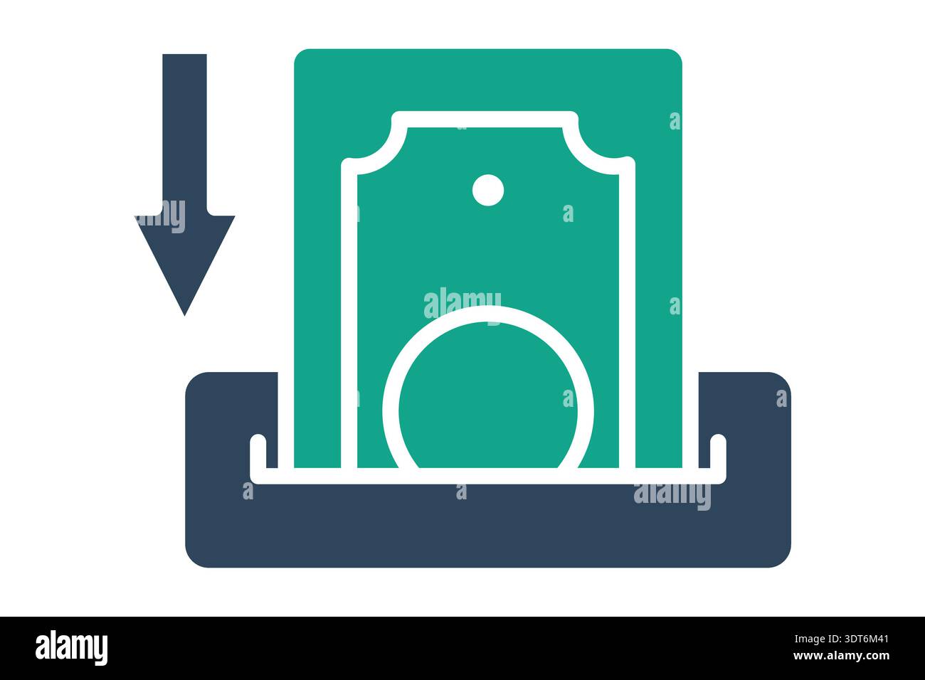 Deposit solid icon. Icon related to bank. Saving elements vector illustration Stock Vector