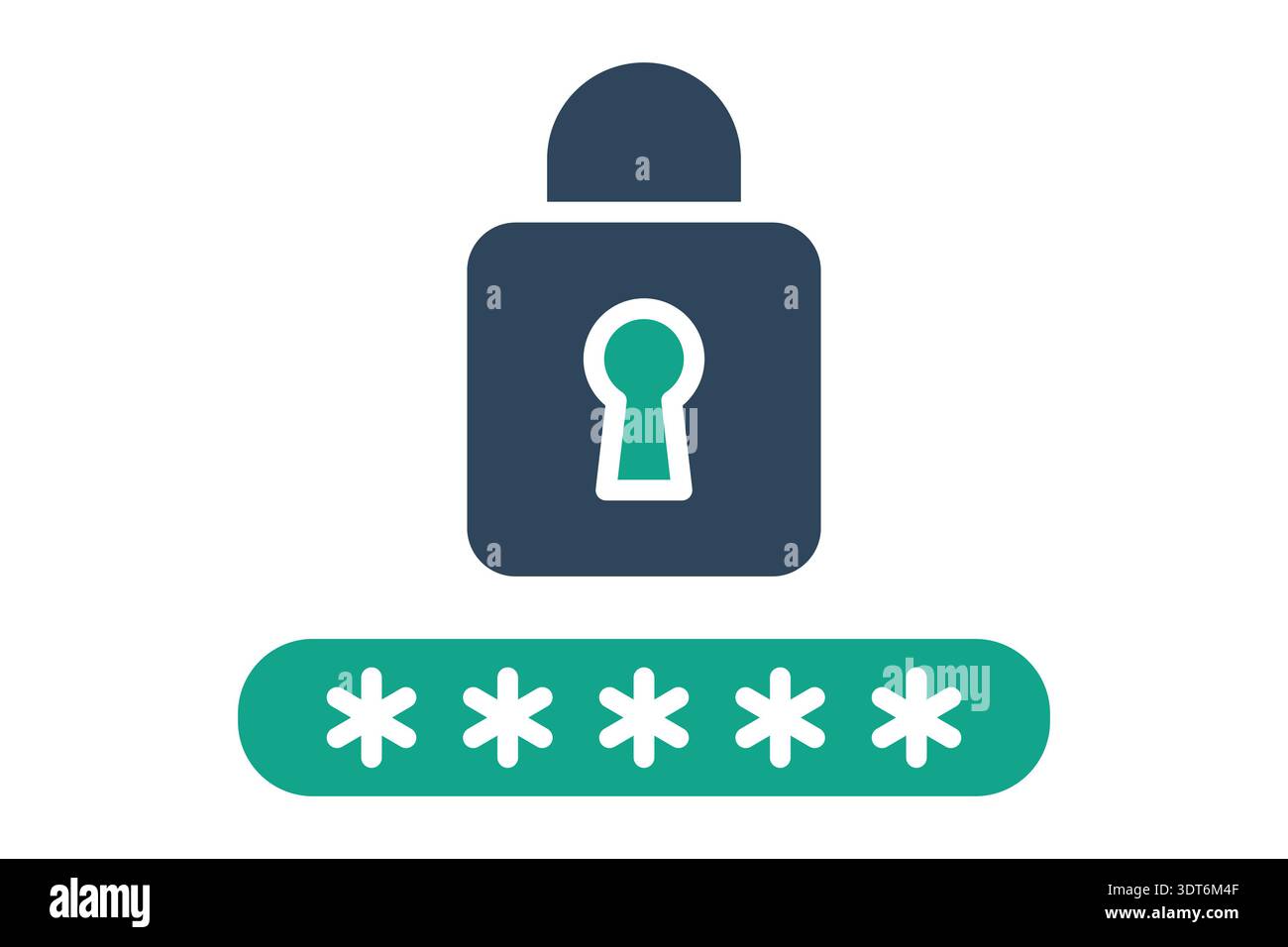 Password solid icon. Icon related to security. account elements vector illustration Stock Vector