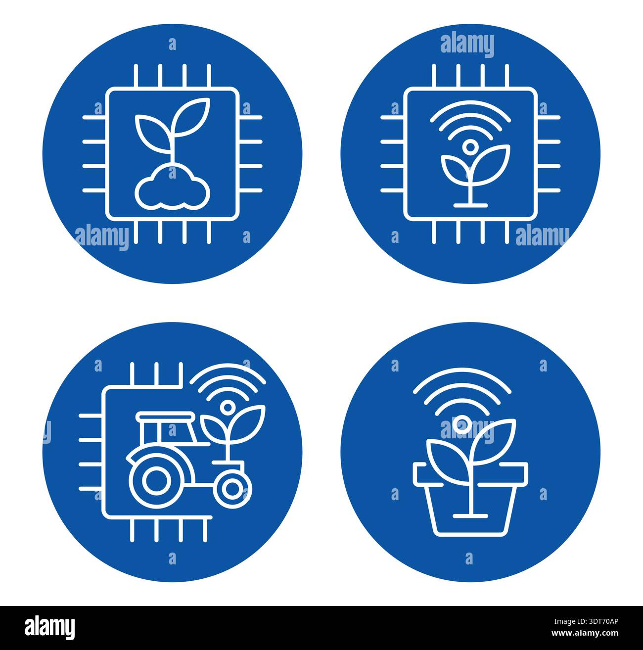 Set of icons showcasing the integration of technology in agriculture ...