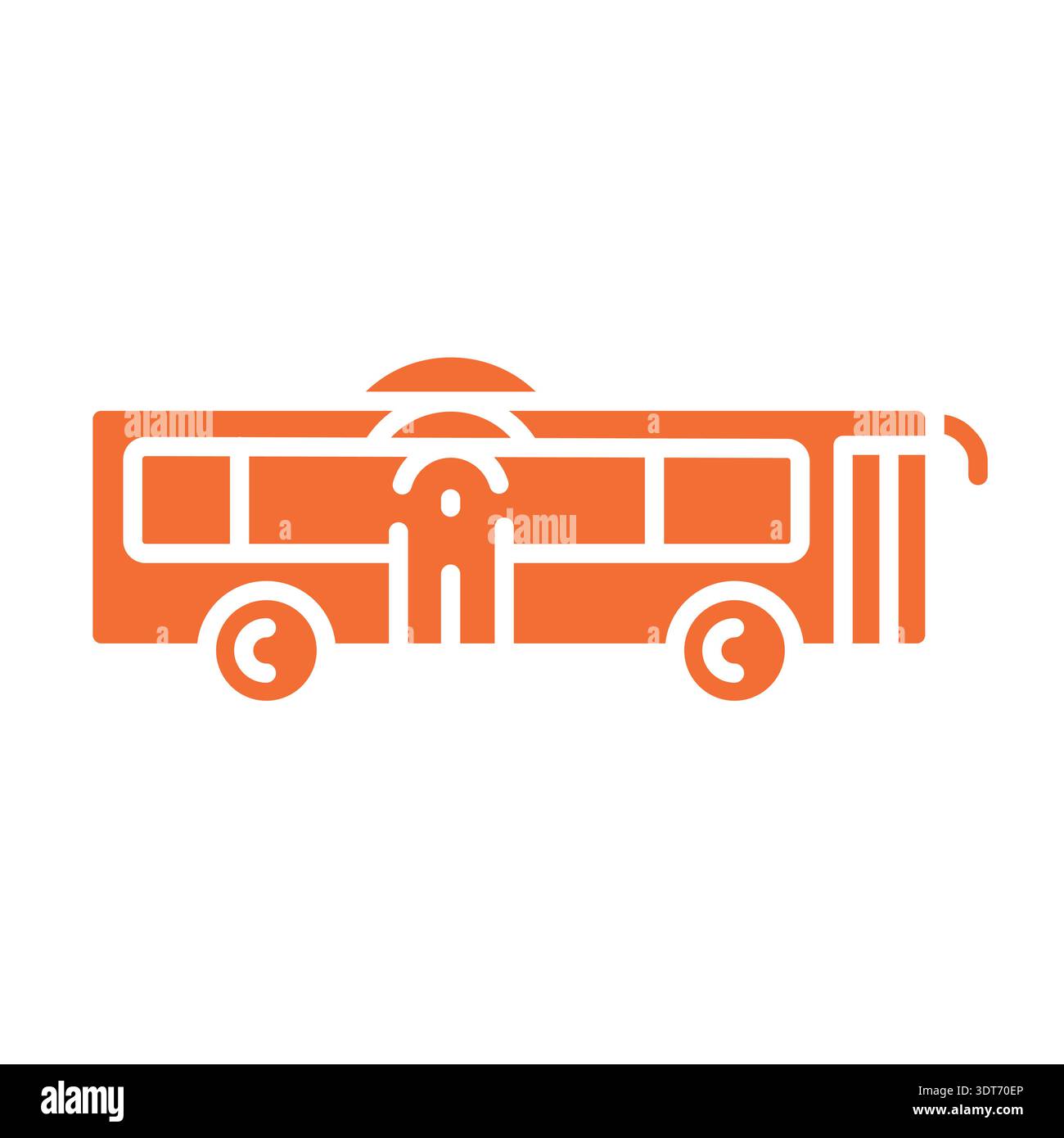 development autonomous public transportation color flat icon. Vector isolated element. Editable stroke. Stock Vector