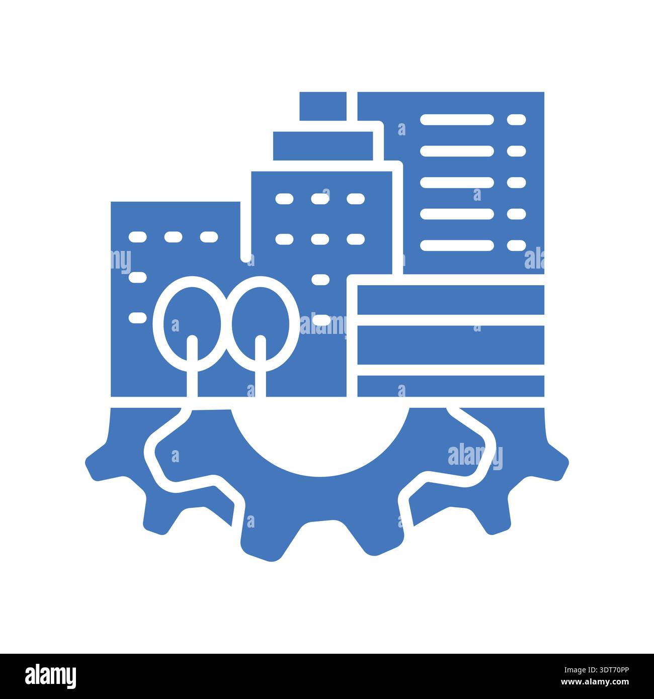 optimization urban spatial planning color flat icon. Vector isolated element. Editable stroke. Stock Vector