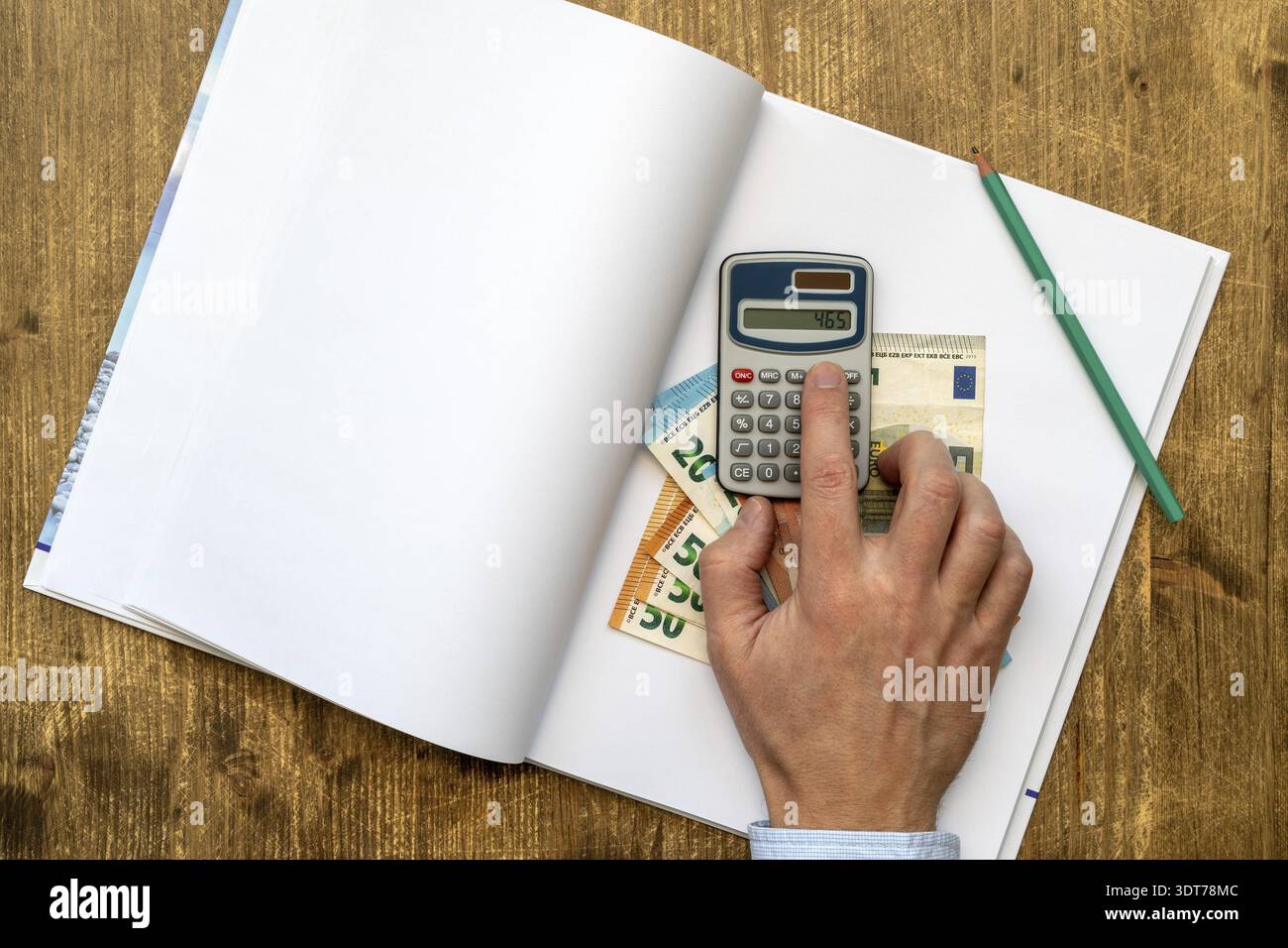 Man doing his accounting, financial adviser working Stock Photo