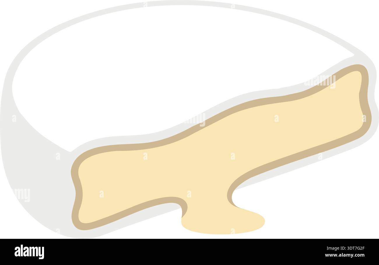 Flat illustration of a pale sauce puddle with a glossy spill shape on white background Stock Vector