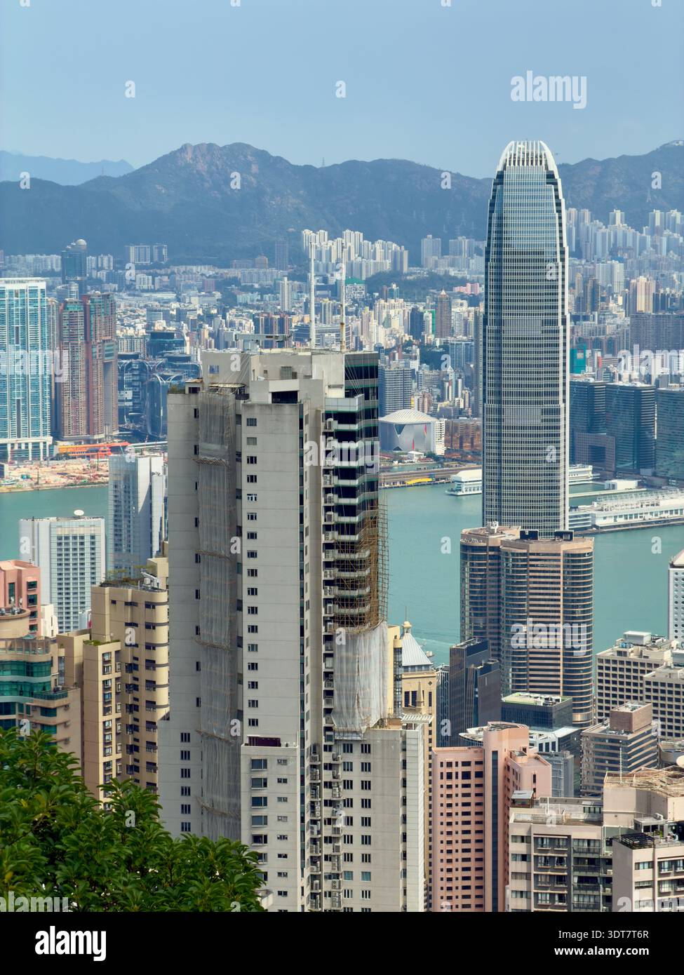 Photo of the skyscrapers of Kowloon, taken from the Peak. Stock Photo