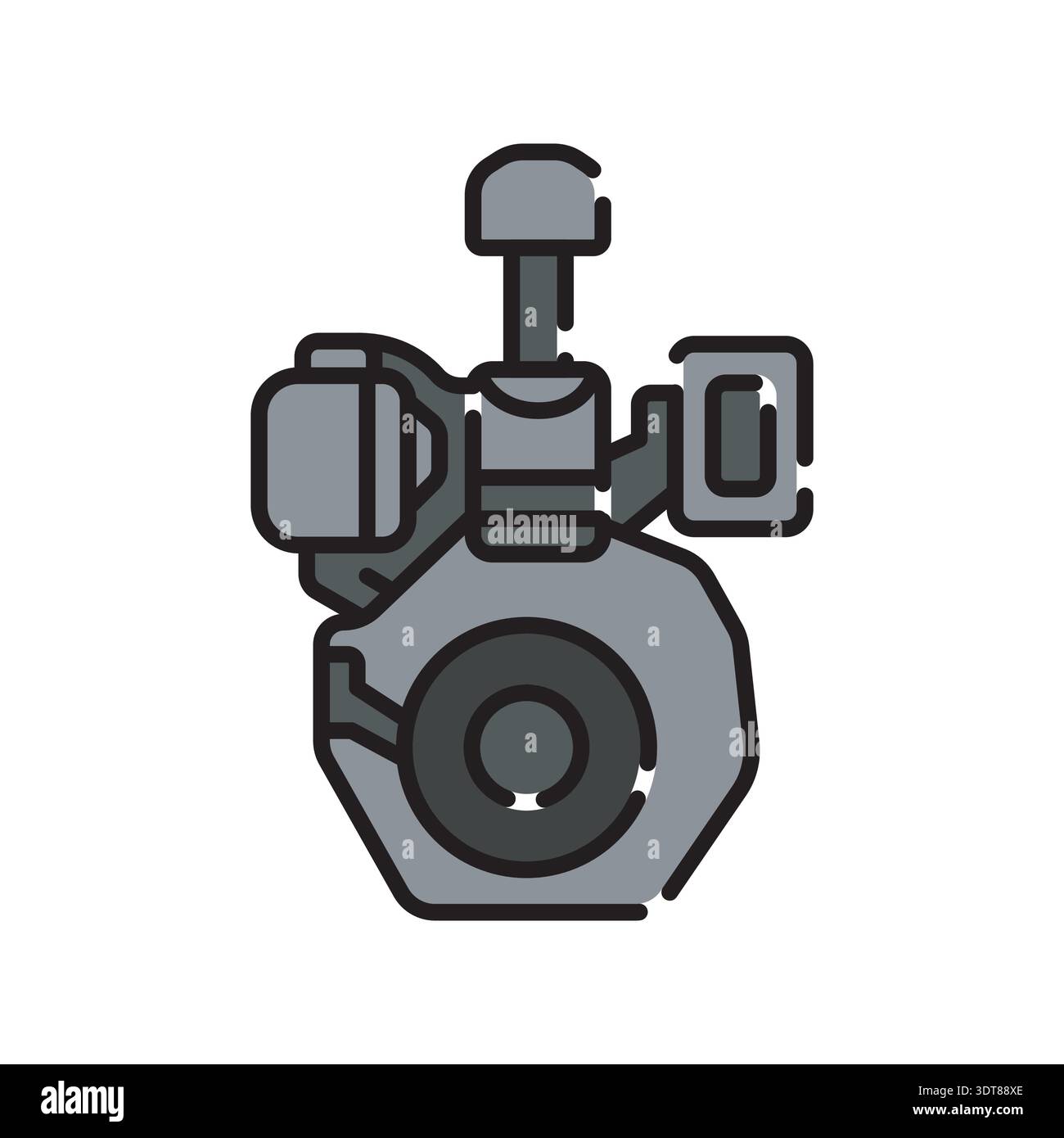 engine black line icon. Vector isolated element.Editable stroke Stock ...