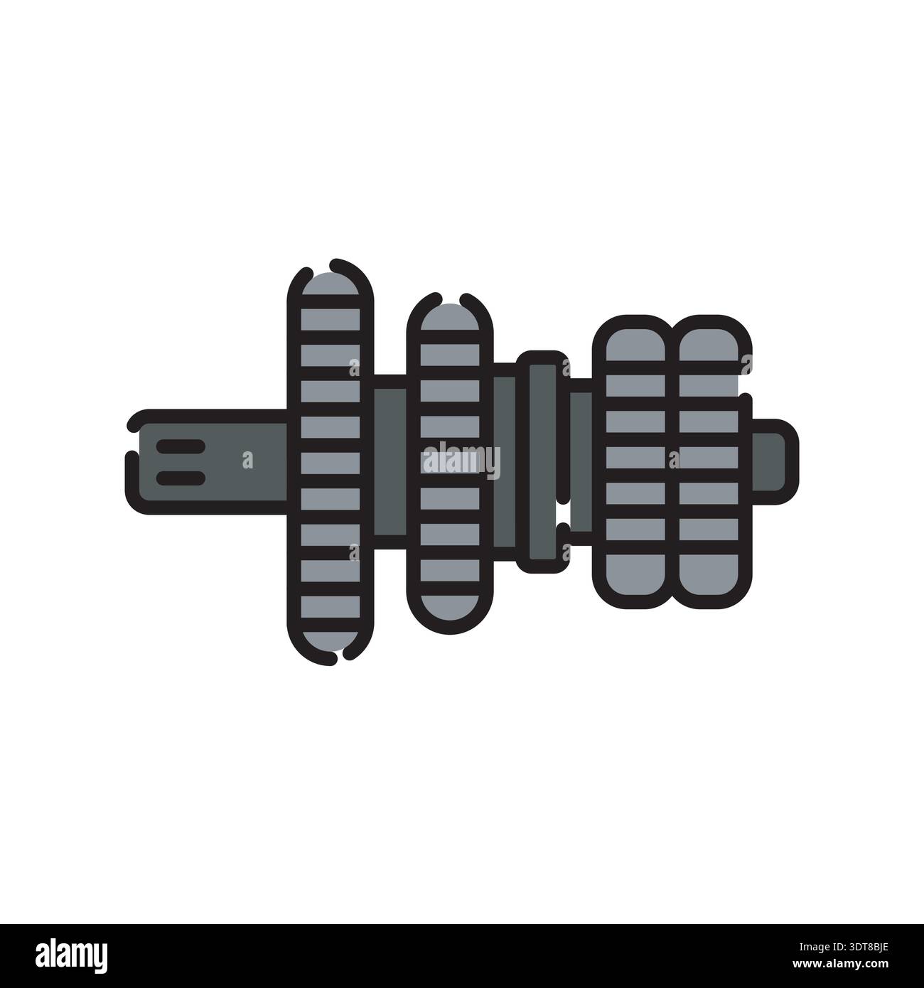 gearbox black line icon. Vector isolated element.Editable stroke Stock ...
