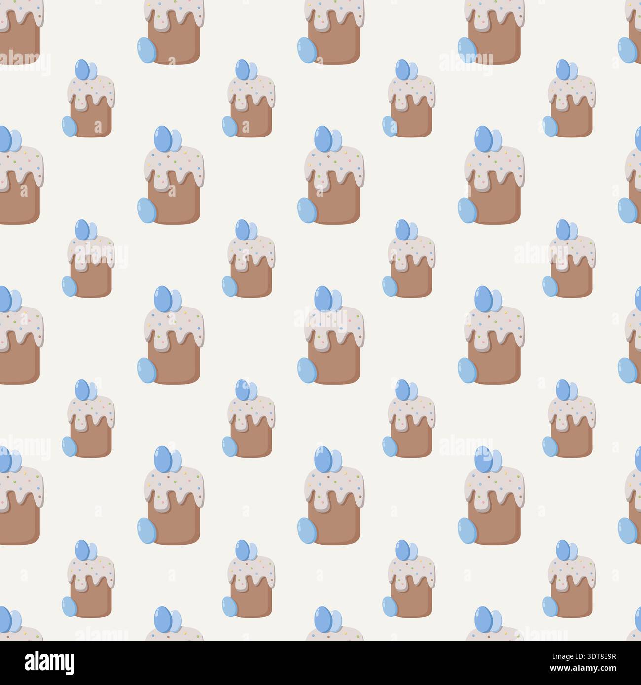 Easter Cake Pattern Seamless Design Stock Vector