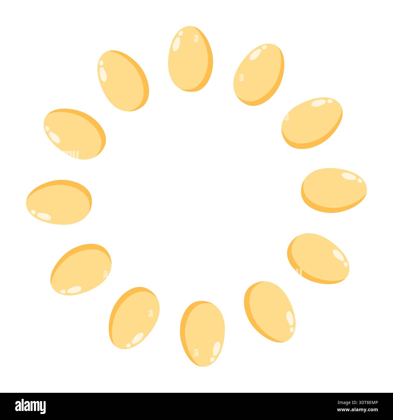 Yellow eegs Wreath Symmetrical Pattern Stock Vector
