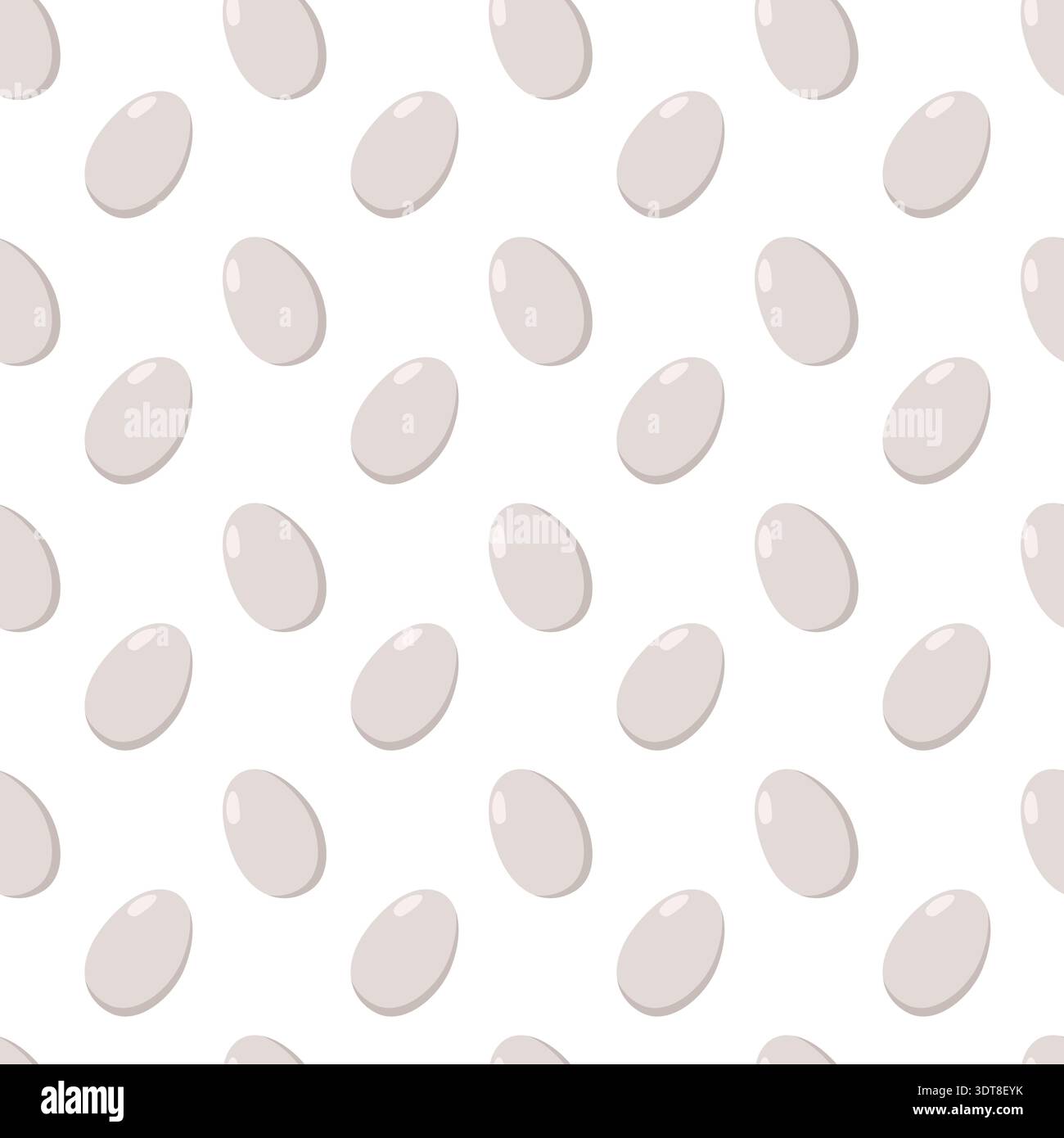 Light Gray Easter Egg Pattern Seamless Stock Vector