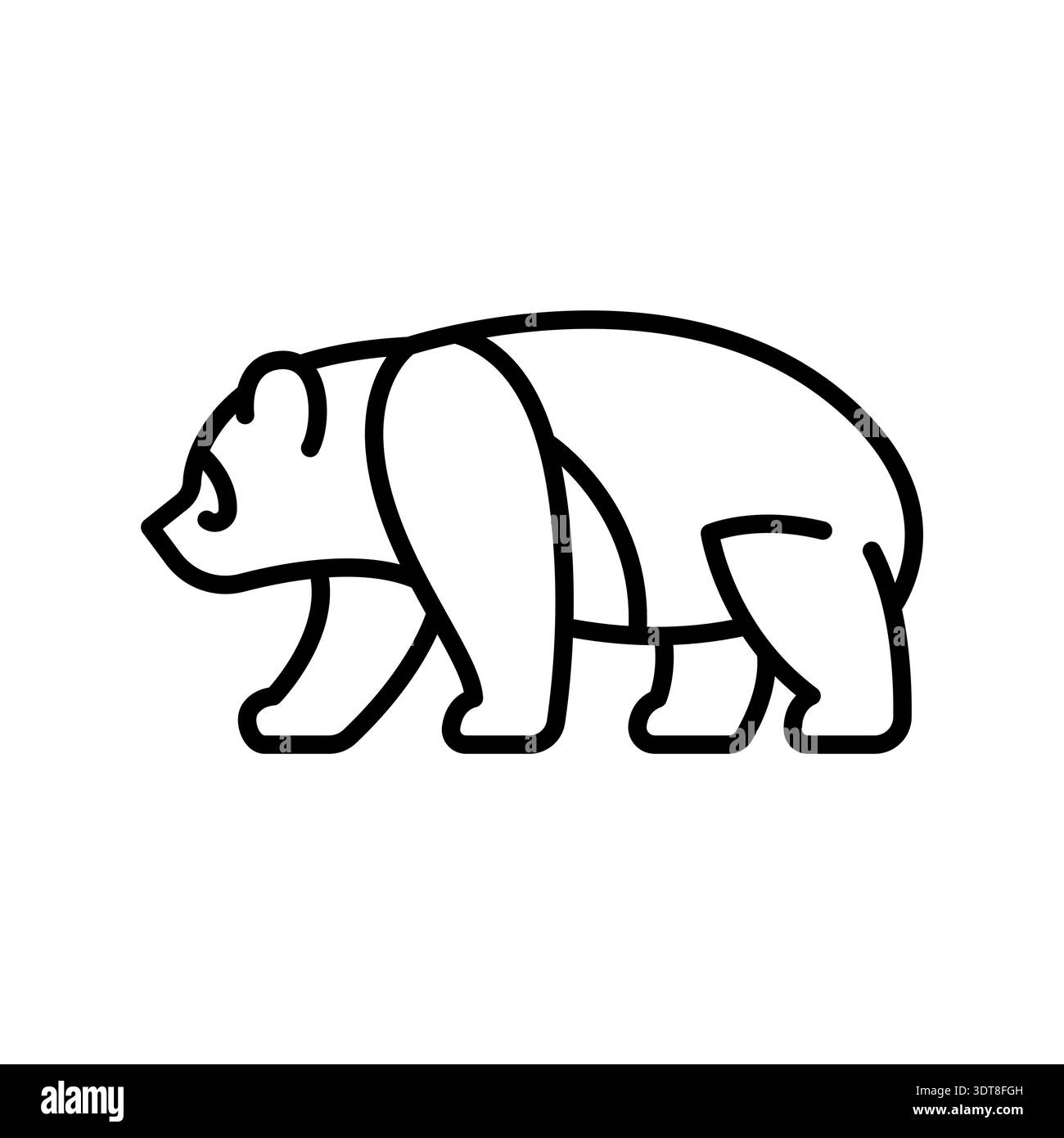 Giant panda black line icon for digital and print projects. Asian ...