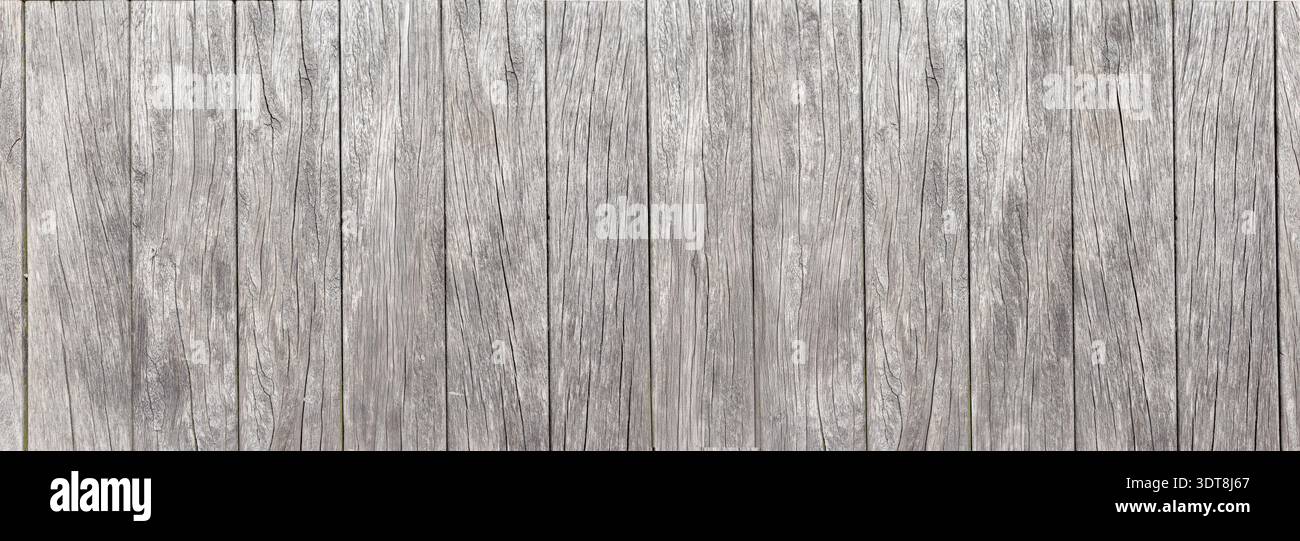 Old timber boards showing natural wood grain pattern and rustic surface Stock Photo