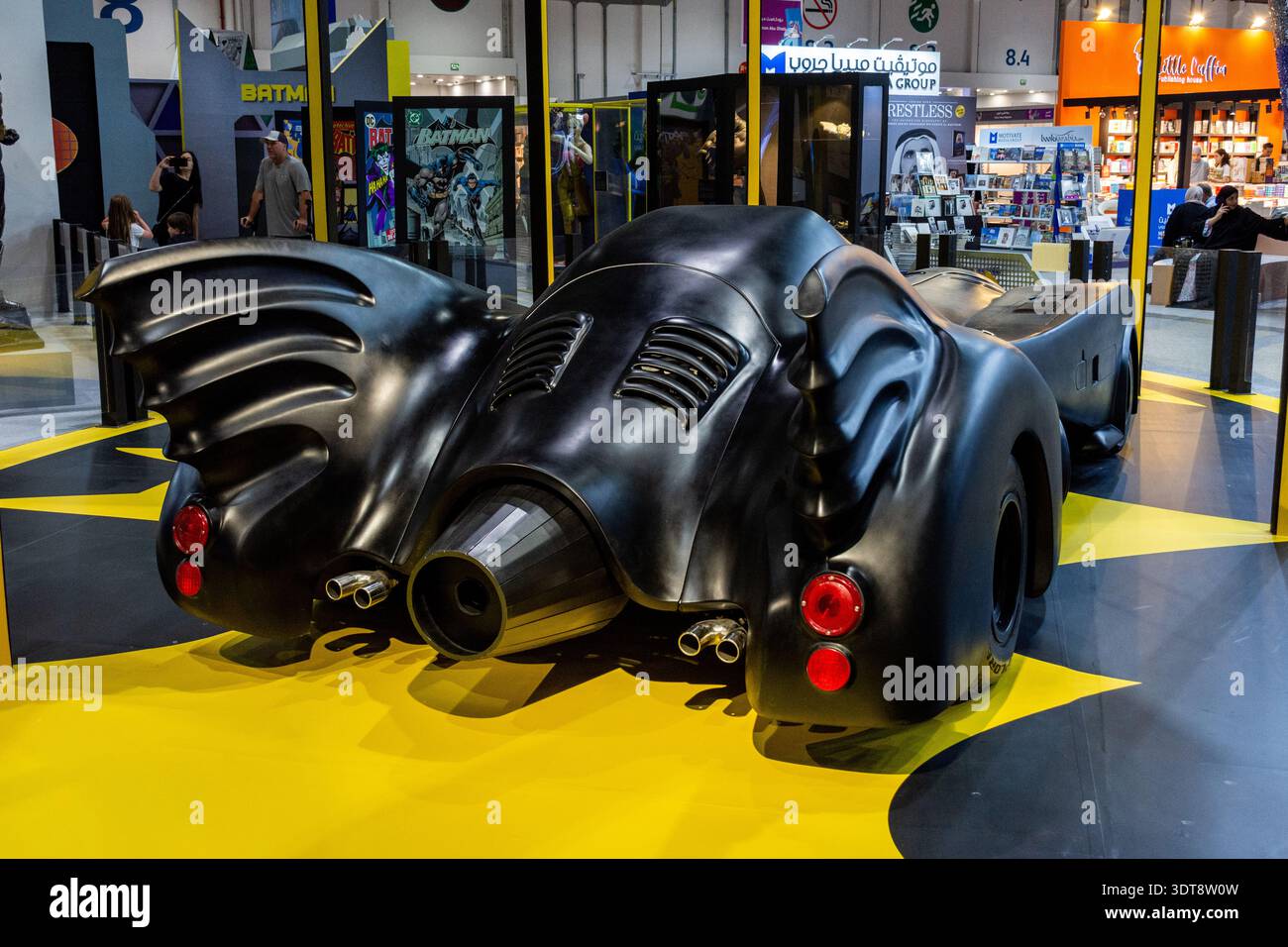 Rear view of the iconic black Batmobile movie car on display ...