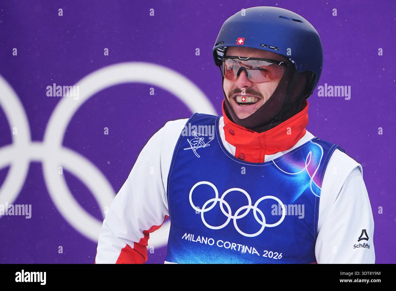 Noe Roth Designer Switzerland's Noe Roth (3-3) reacts during the freestyle skiing mixed ...