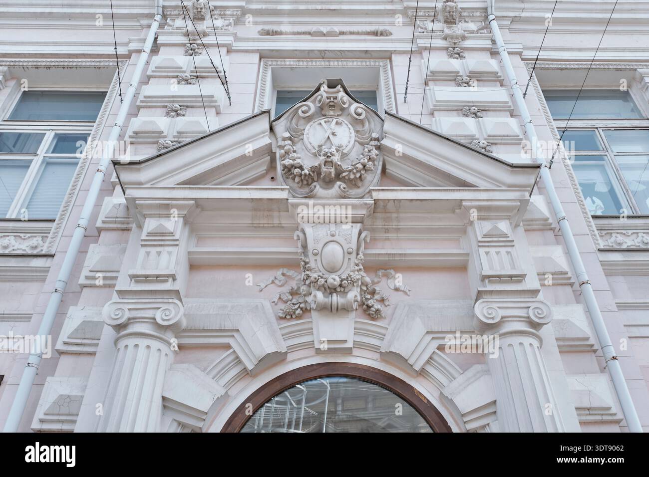 Gench Architectural detail of historic 1881 building. Gench-Ogluev merchant ...