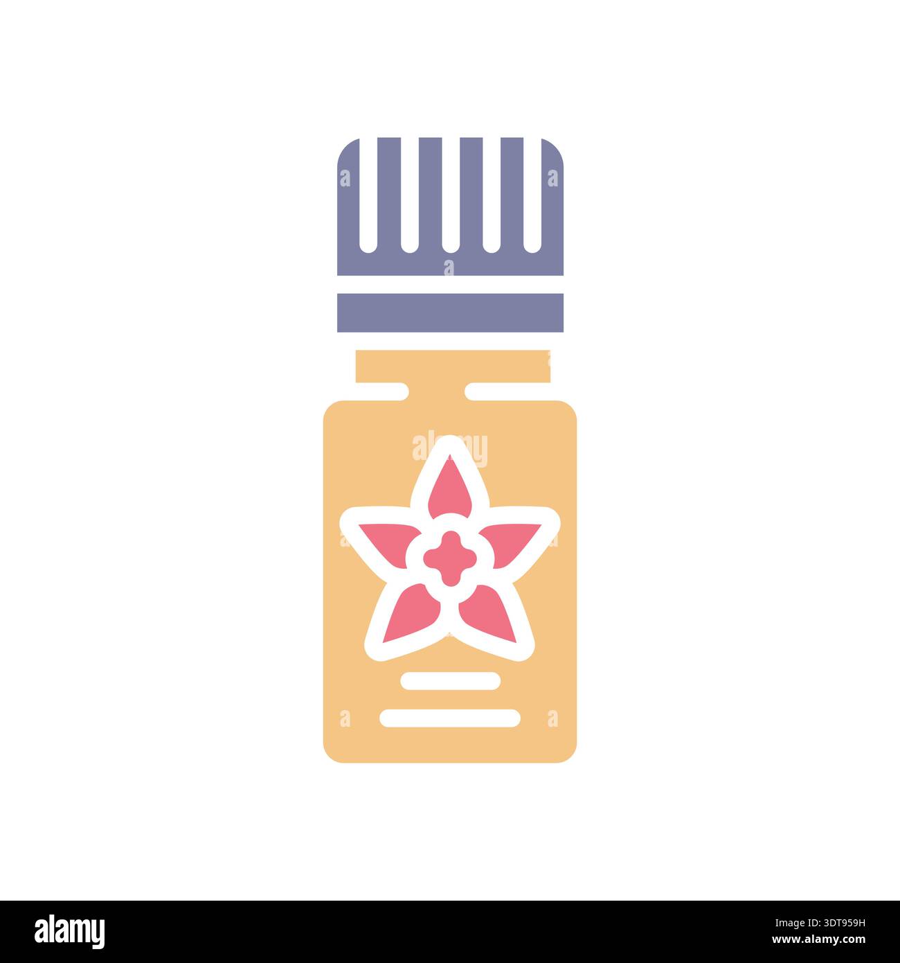 essential oil bottle black line icon. Vector isolated element.Editable stroke Stock Vector