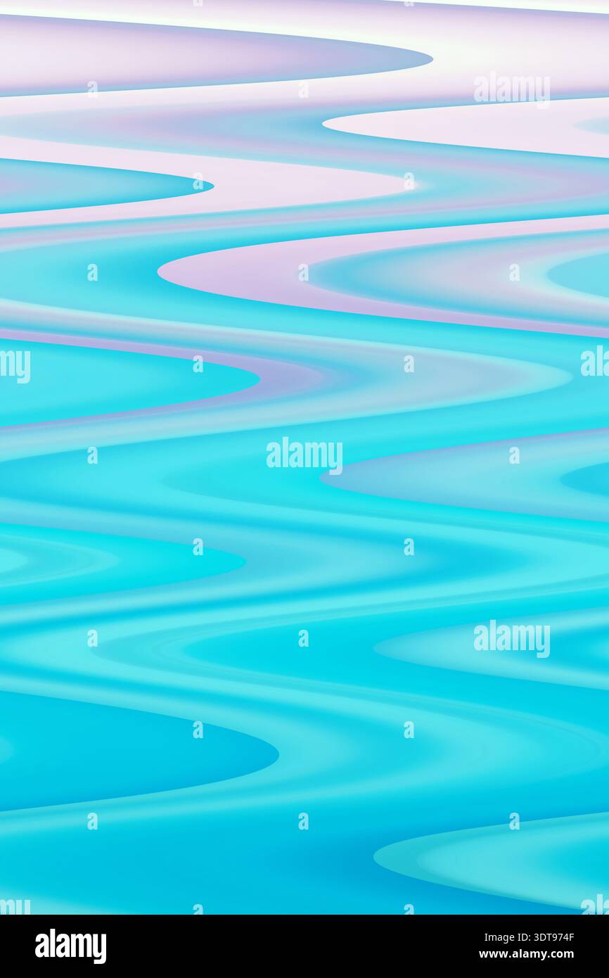 Abstract background with gradient soft blue and pink shades. Beautiful waves. Blurred and vertical photo Stock Photo