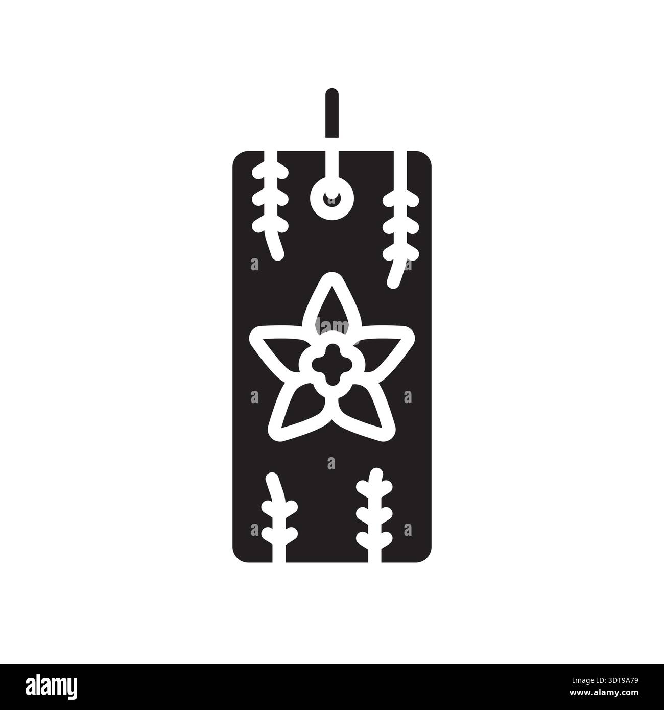 aroma sachet for closet black line icon. Vector isolated element.Editable stroke Stock Vector